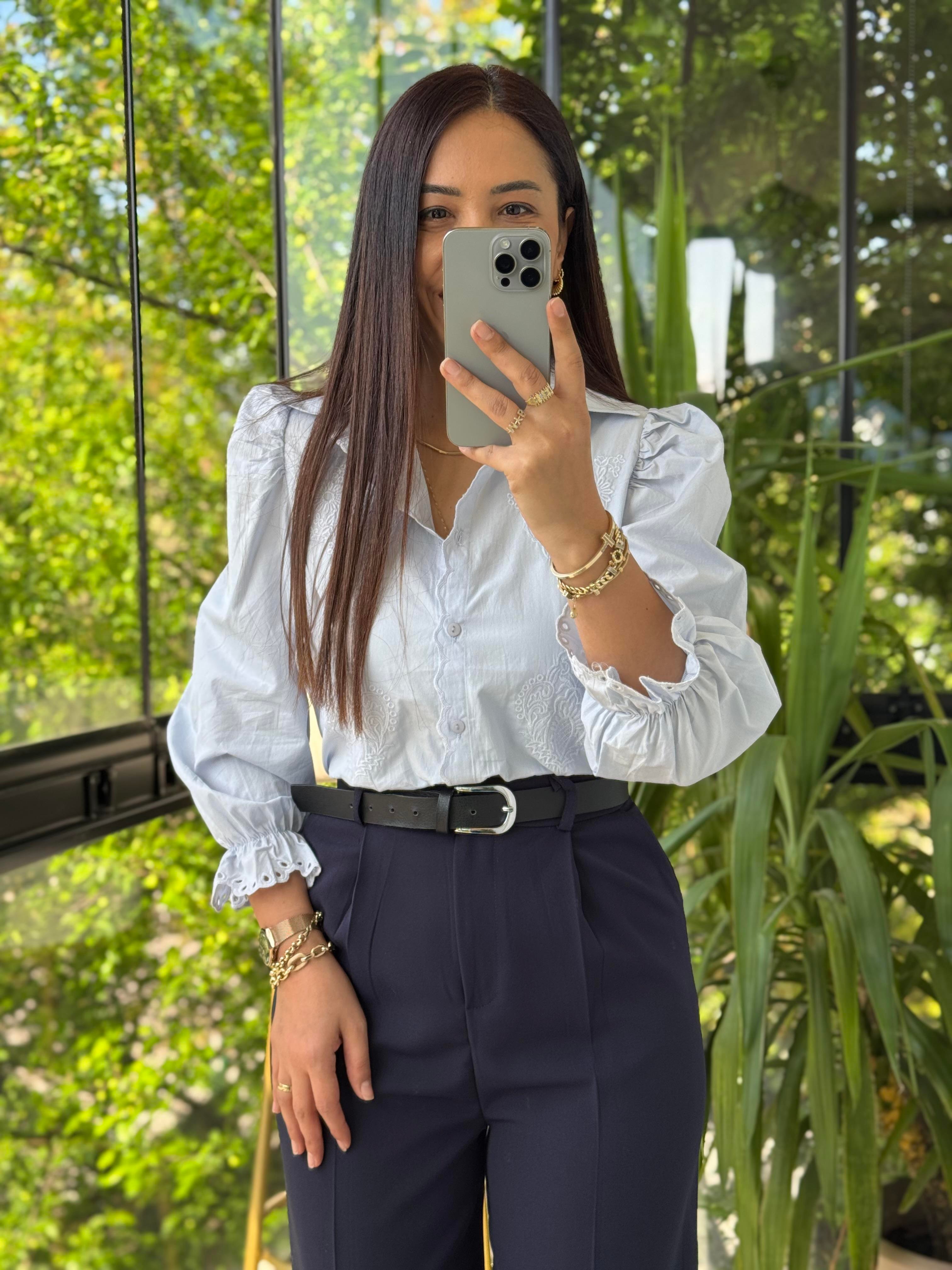 Prenses Gömlek Bebe Mavi