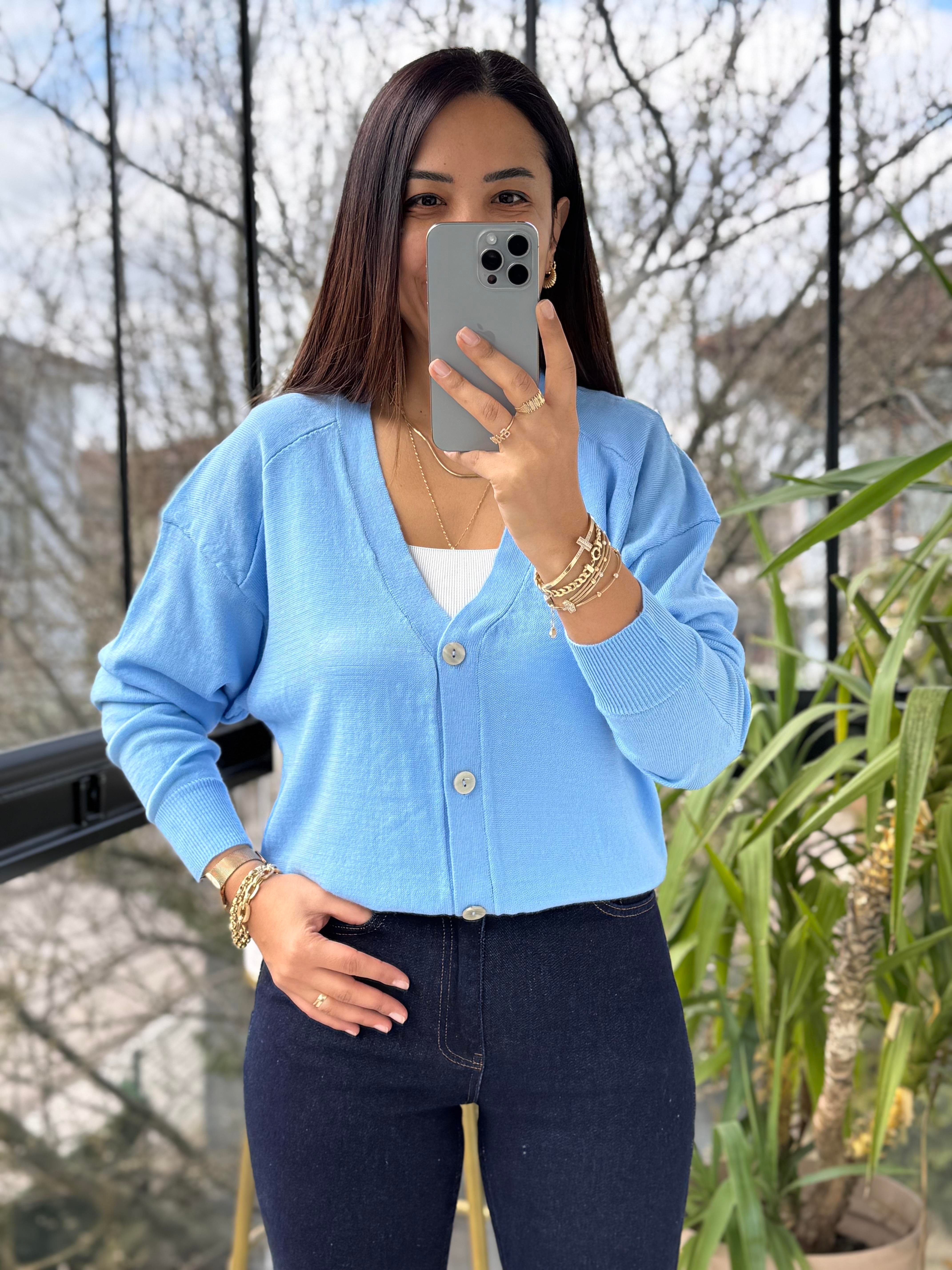 Triko Hırka Bebe Mavisi