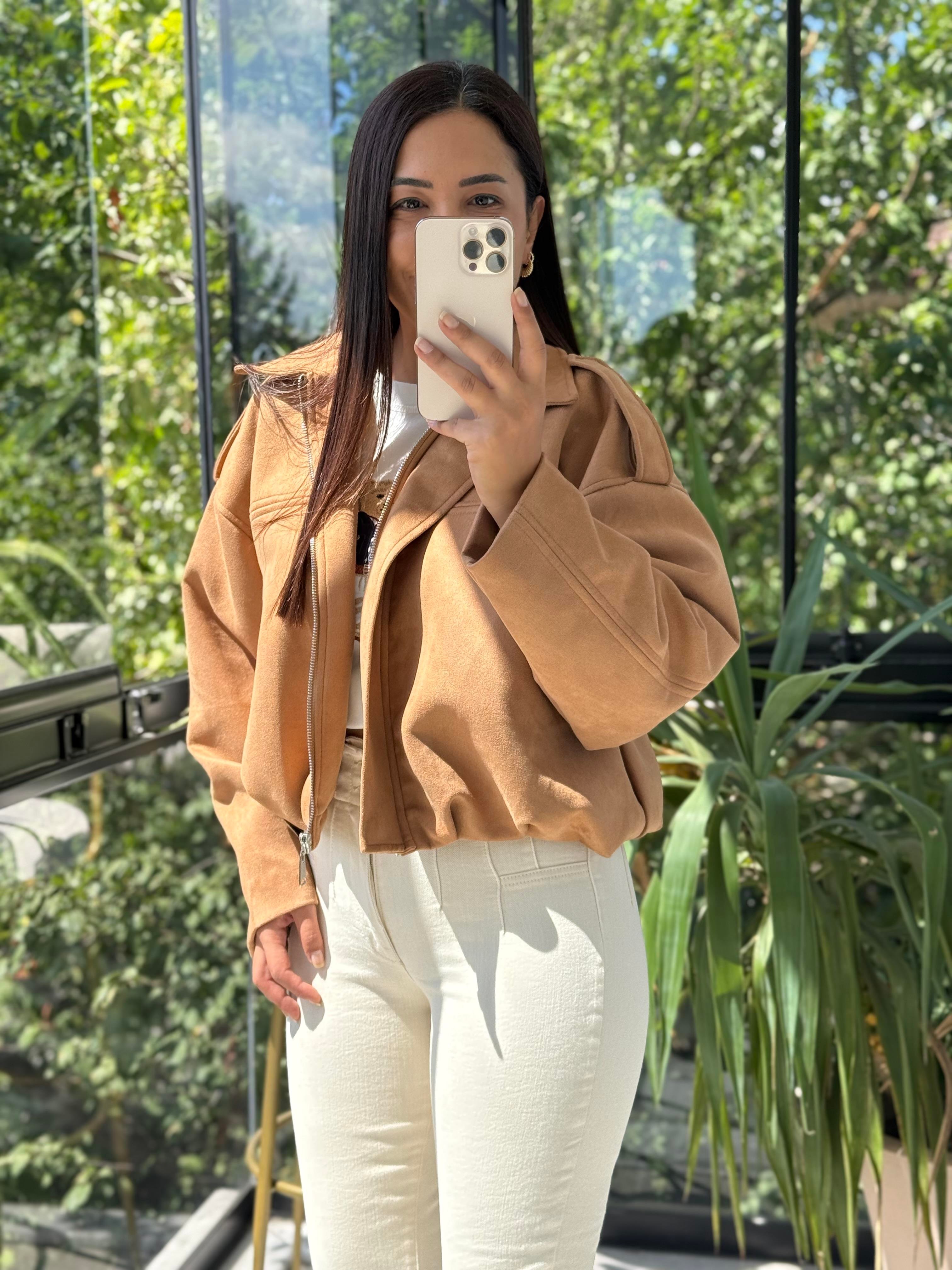 Zra Model Süet Bomber Ceket Camel