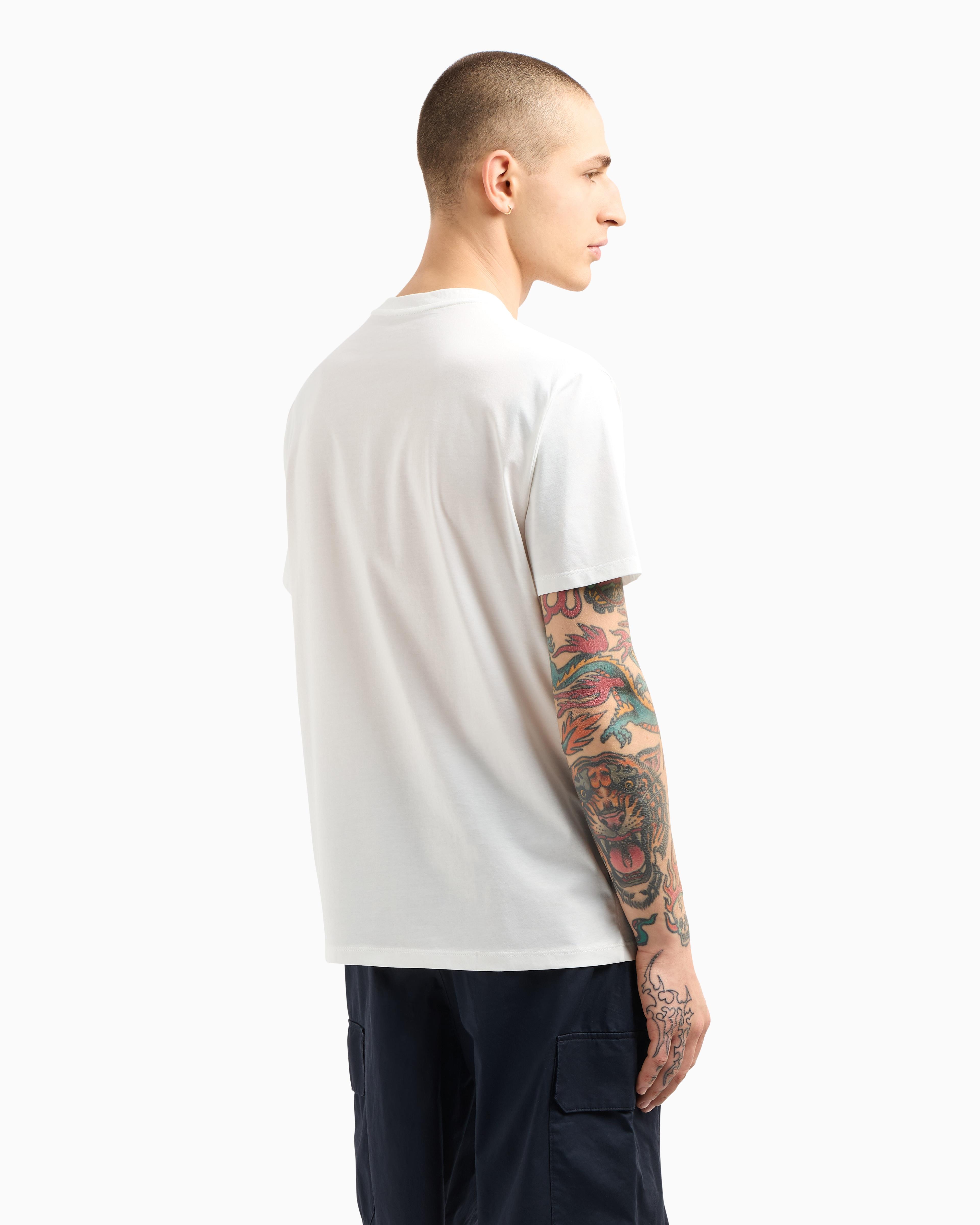 ARMANI EXCHANGE Armani Exchange Erkek Kısa Kol Bisiklet Yaka ARMANİ Büyük Yazı Detay Pamuklu Beyaz T-Shirt XM000326 AF10364-U0009
