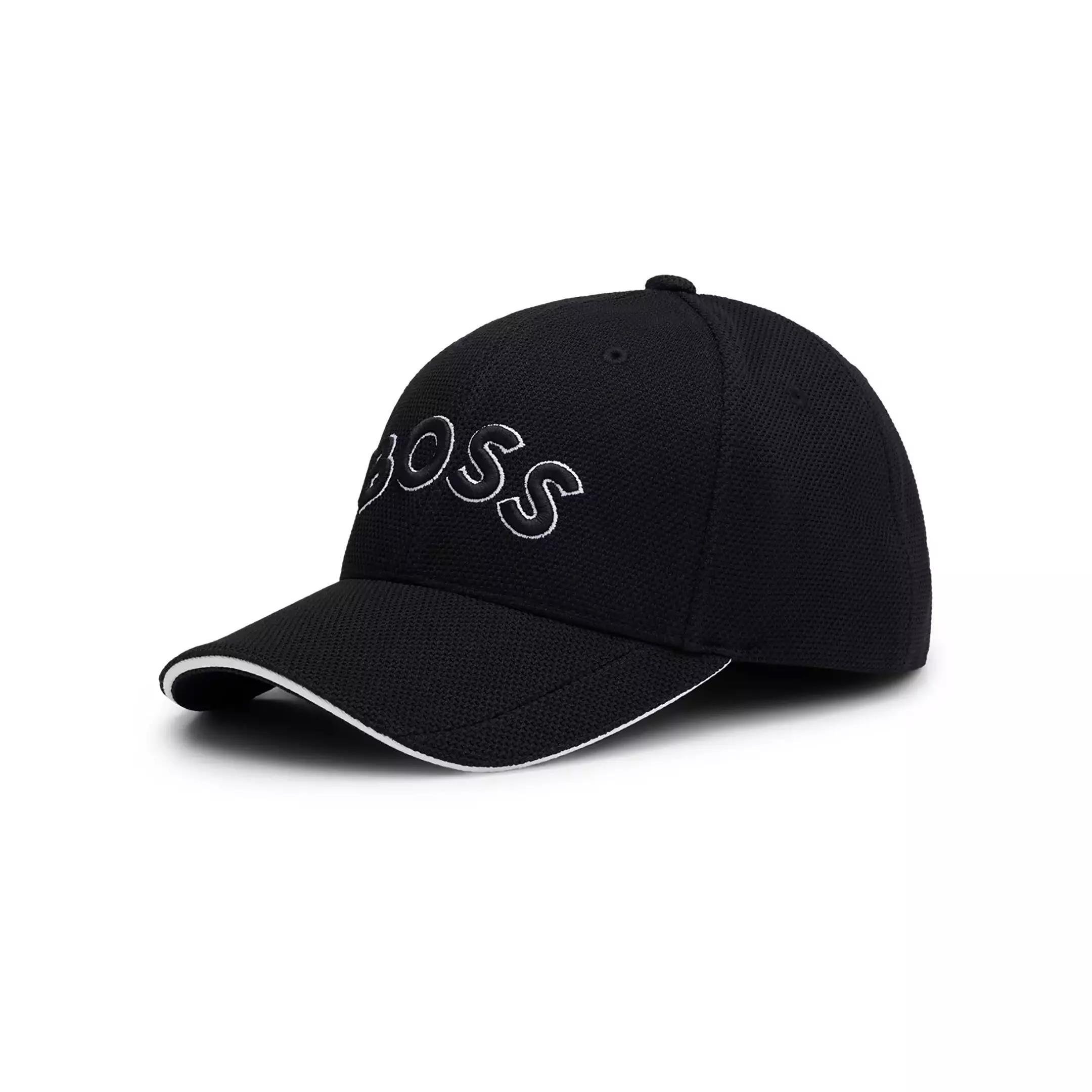 BOSS BOSS Erkek BOSS Yazılı Ayarlanabilir Pike Kumaş Siyah Spor Şapka 50492737-001