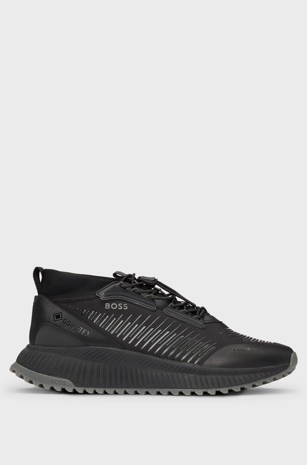 BOSS BOSS Erkek Deri Logolu Kalın Tabanlı Günlük Kullanım Siyah Sneaker 50529525-005
