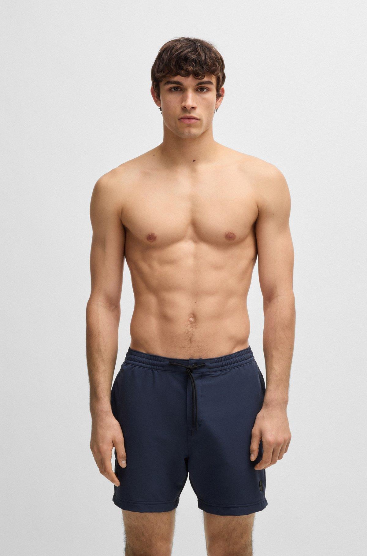 BOSS  BOSS Erkek Elastik Bel Bantlı Çabuk Kuruyan Kumaş Kısa Lacivert Mayo 50544330-413