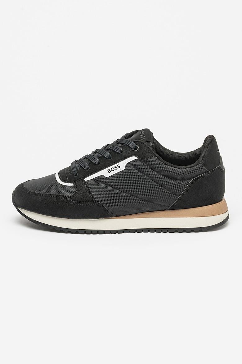 BOSS BOSS Erkek Marka Logolu Bağcıklı Kaydırmaz Tabanlı Günlük Siyah Sneaker 50529542-002