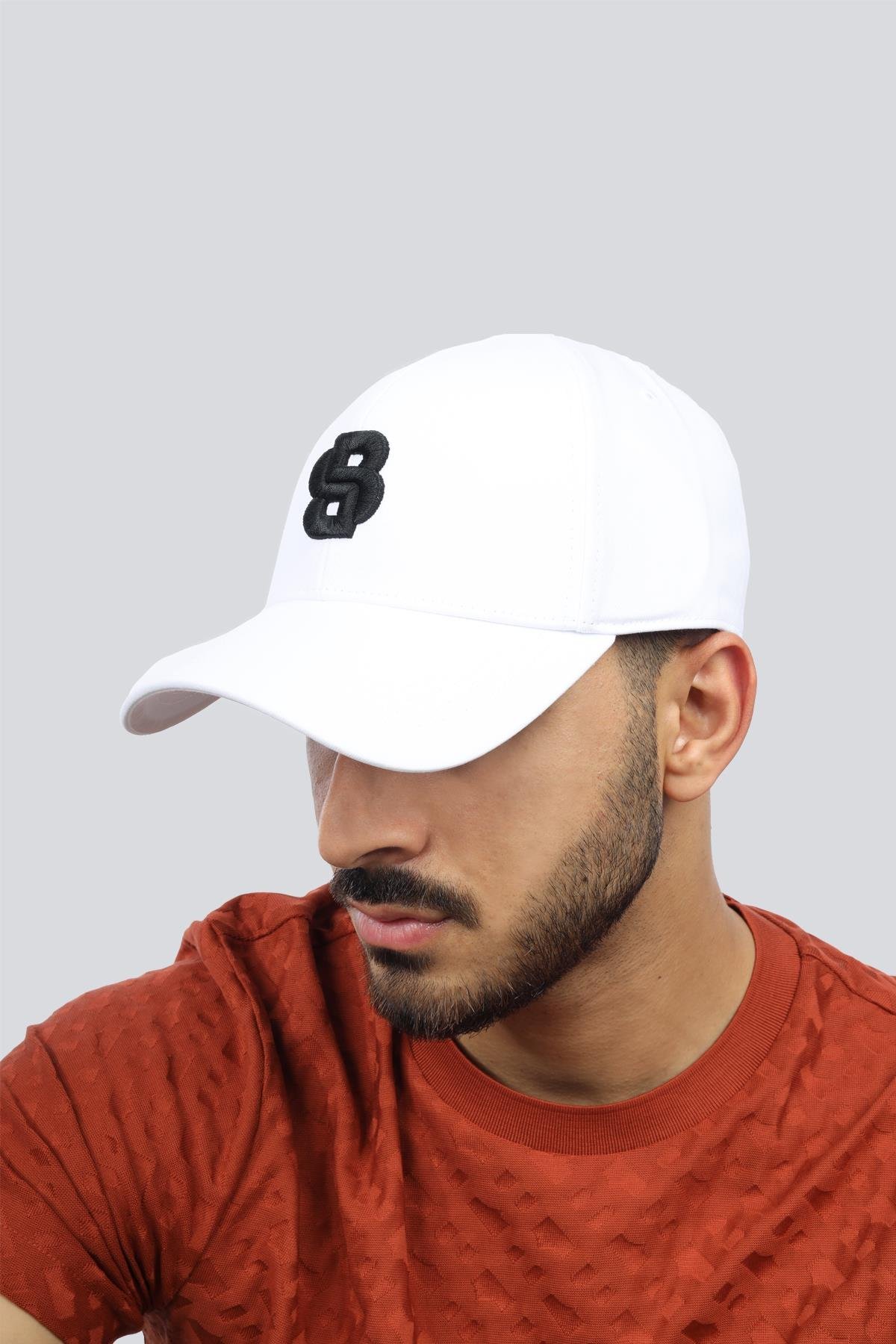BOSS BOSS Erkek Pamuklu Nefes Alabilen Monogram Logolu Metal Logolu Beyaz Spor Şapka 50533299-100