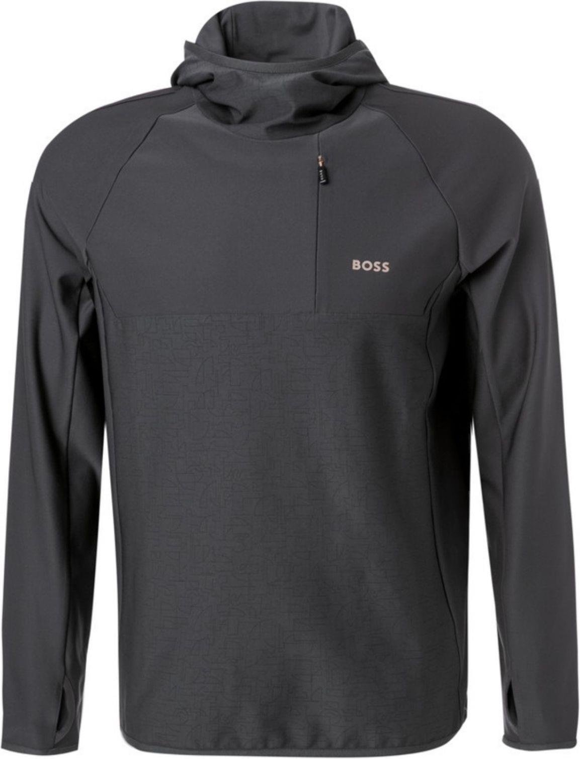 BOSS BOSS Erkek Uzun Kollu Fermuarlı Marka Logolu Gri Sweatshirt 50493474-027