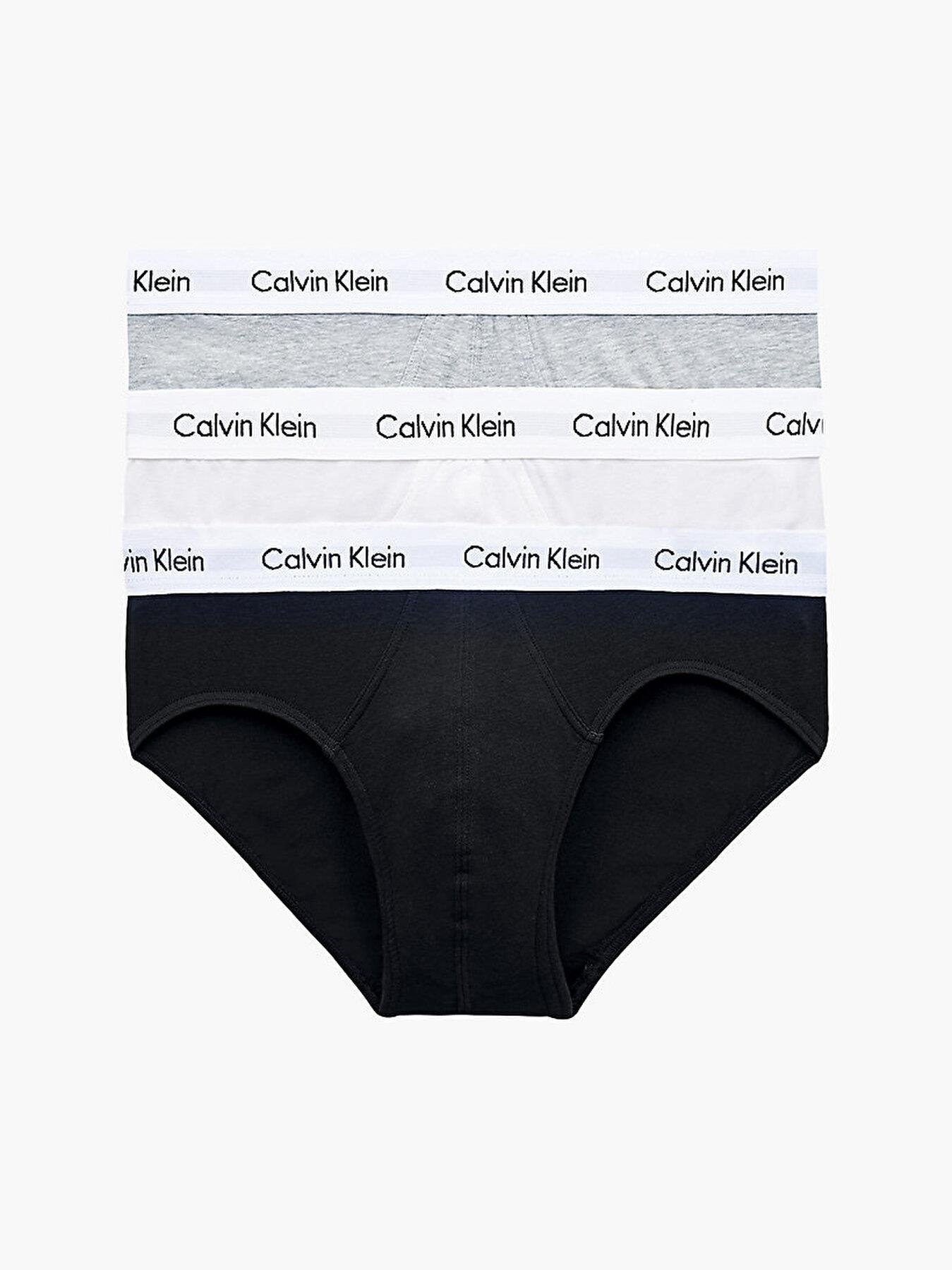 Calvin Klein Calvin Kleın Erkek Basic Calvin Klein İmzalı Bel Bantlı Siyah-Beyaz-Gri Külot 0000U2661G-998