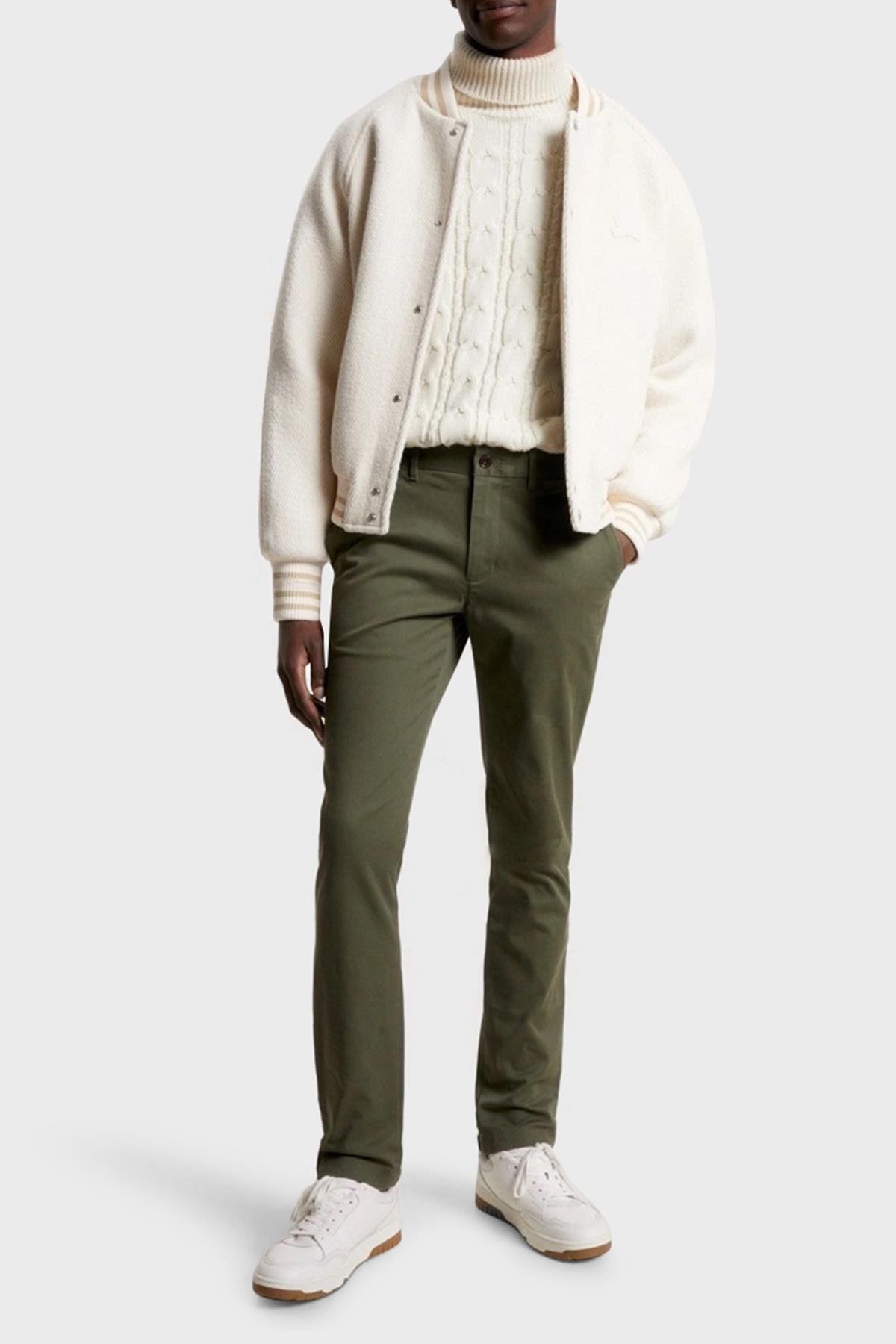 Calvin Klein Calvin Kleın Erkek Cepli Uzun Boy Düğmeli Günlük Kullanım Haki1 Pantolon MW0MW26619-RBN