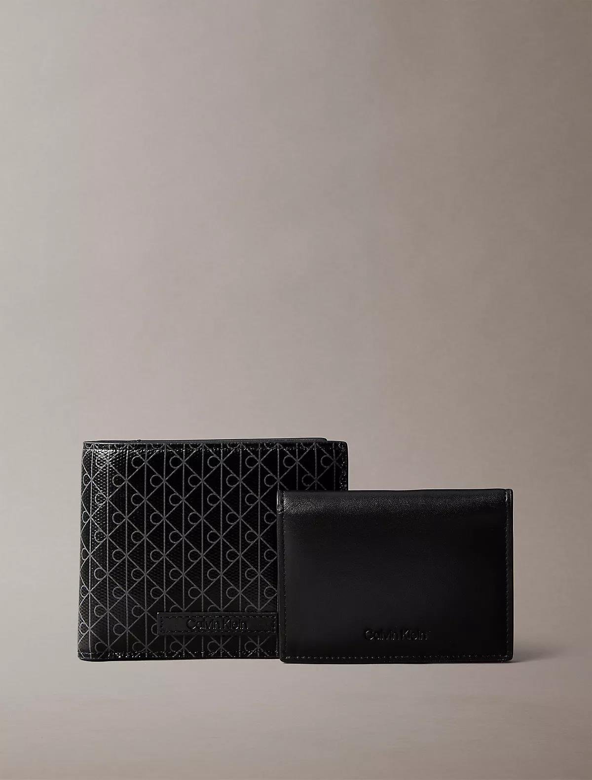 Calvin Klein Calvin Klein Erkek CK Desenli Kart Bölmeli Deri Siyah Cüzdan LV04D1086G-UB1