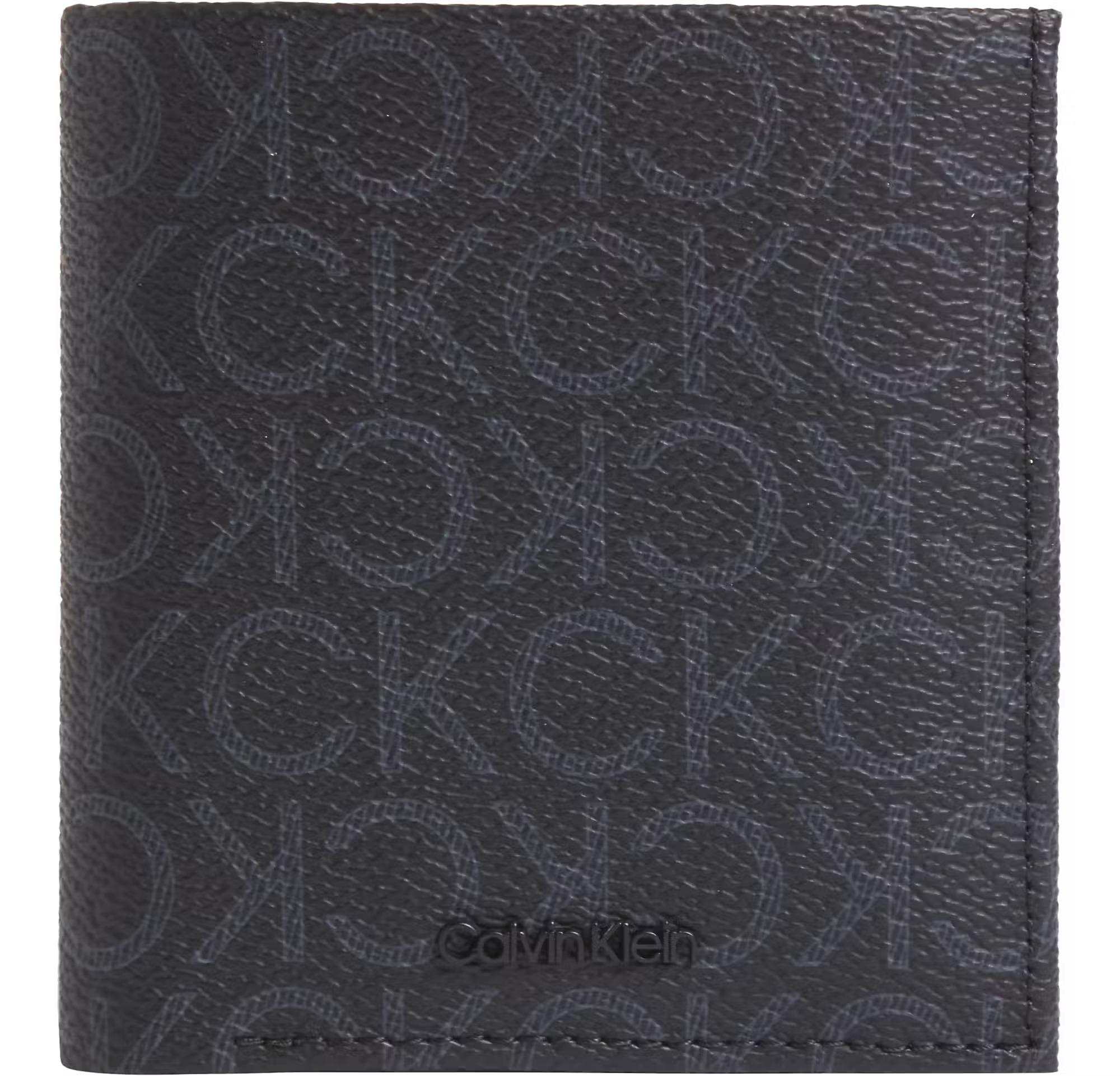 Calvin Klein Calvin Klein Erkek CK Monogram Logolu Ana Para ve Bozuk Para Bölmeli Siyah Cüzdan LV04D1040G-UB1
