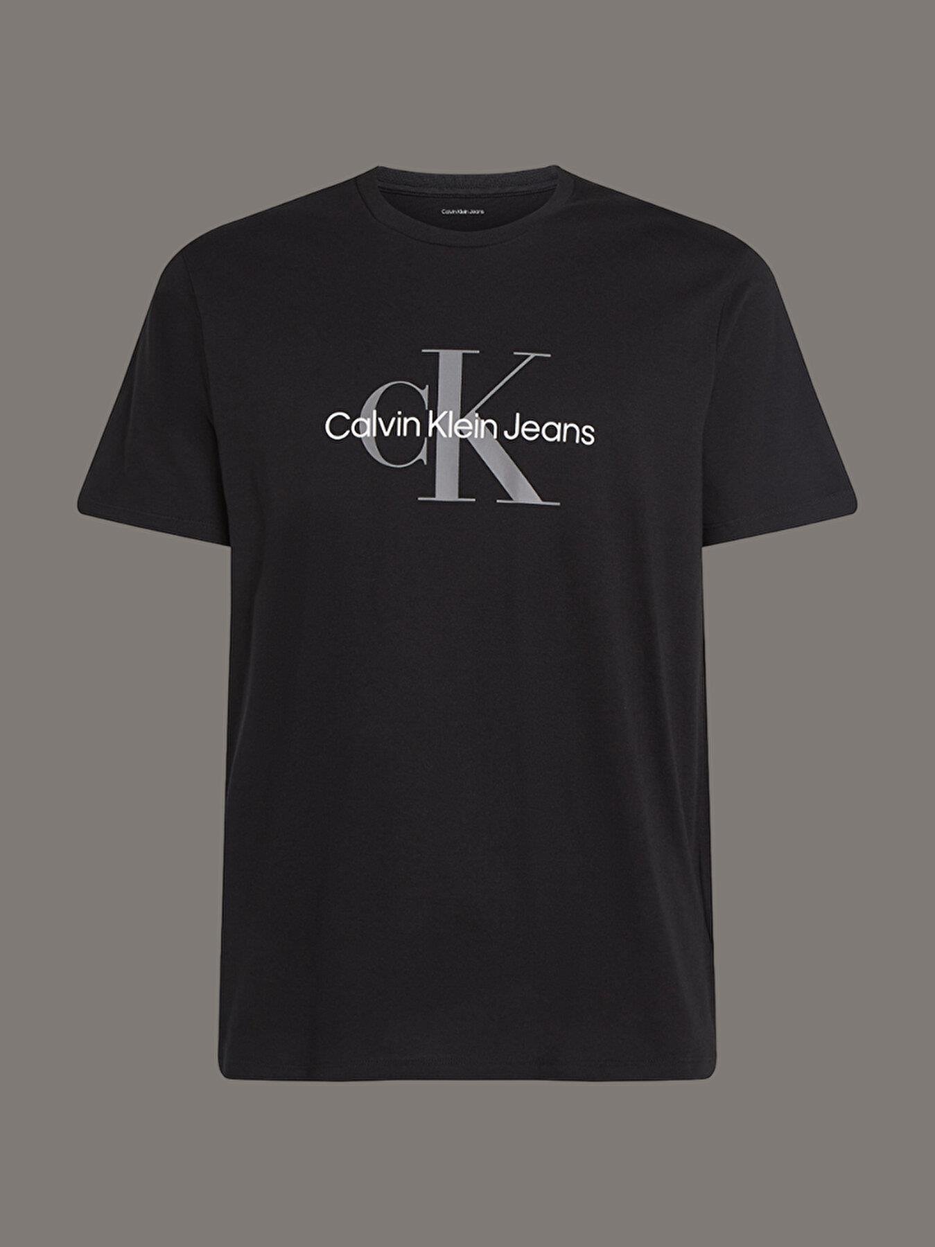 Calvin Klein Calvin Klein Erkek Logolu Bisiklet Yaka Kısa Kol Standart Siyah T-Shirt LV040EM286-UB1