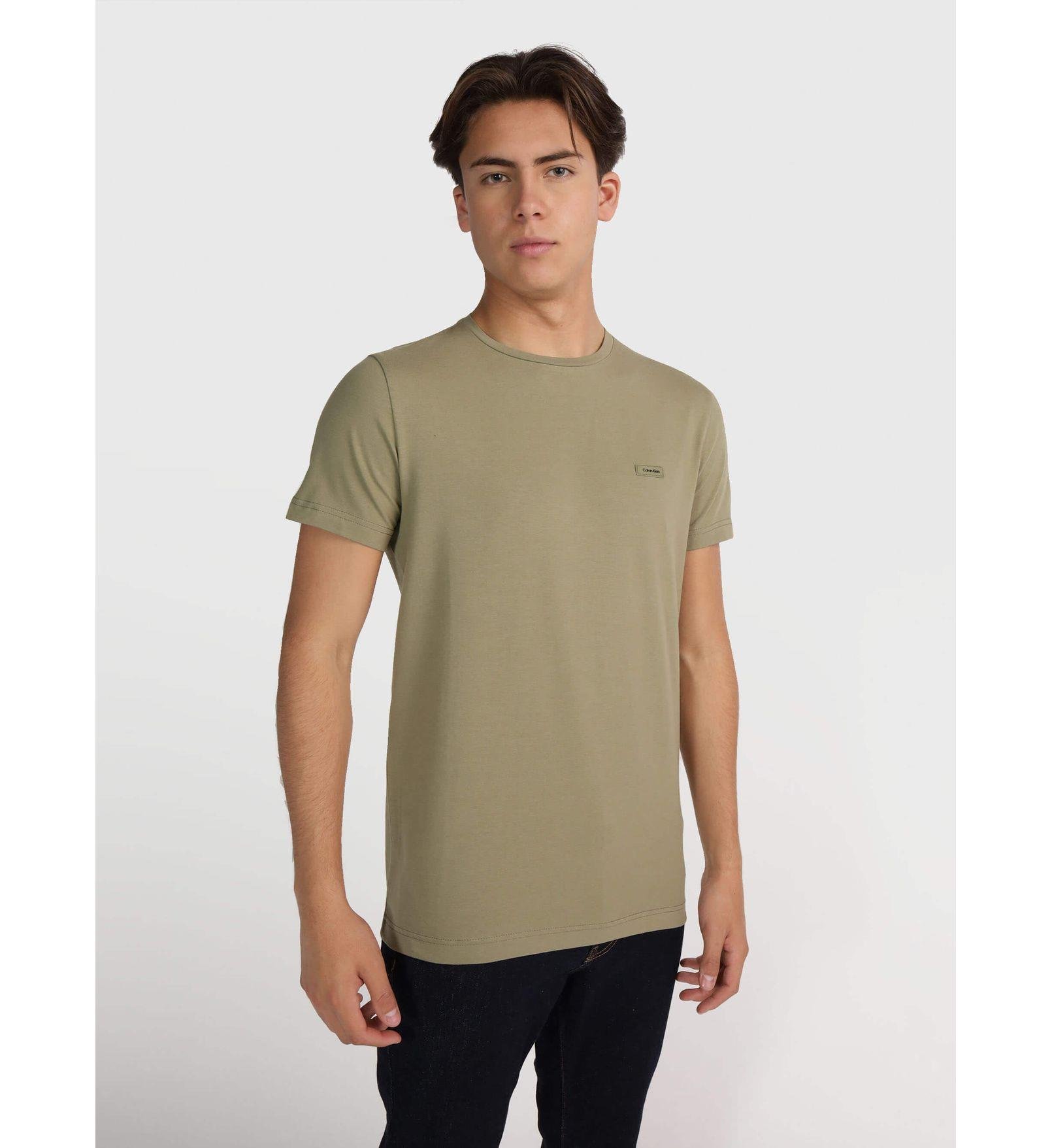 Calvin Klein Calvin Kleın Erkek Marka Logolu Pamuklu Günlük Kullanım Yeşil T-Shirt K10K112724-MSS
