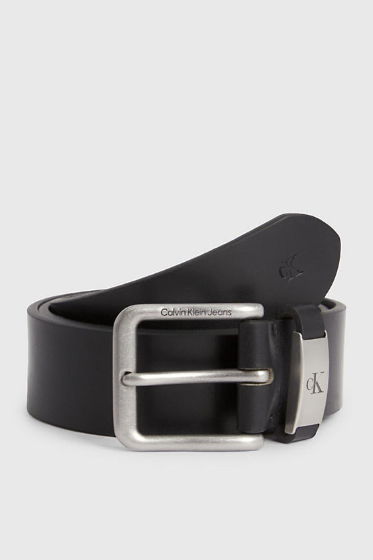 Calvin Klein Calvin Kleın Erkek Marka Logolu Deri Günlük Kullanım Siyah Kemer K50K511142-BDS