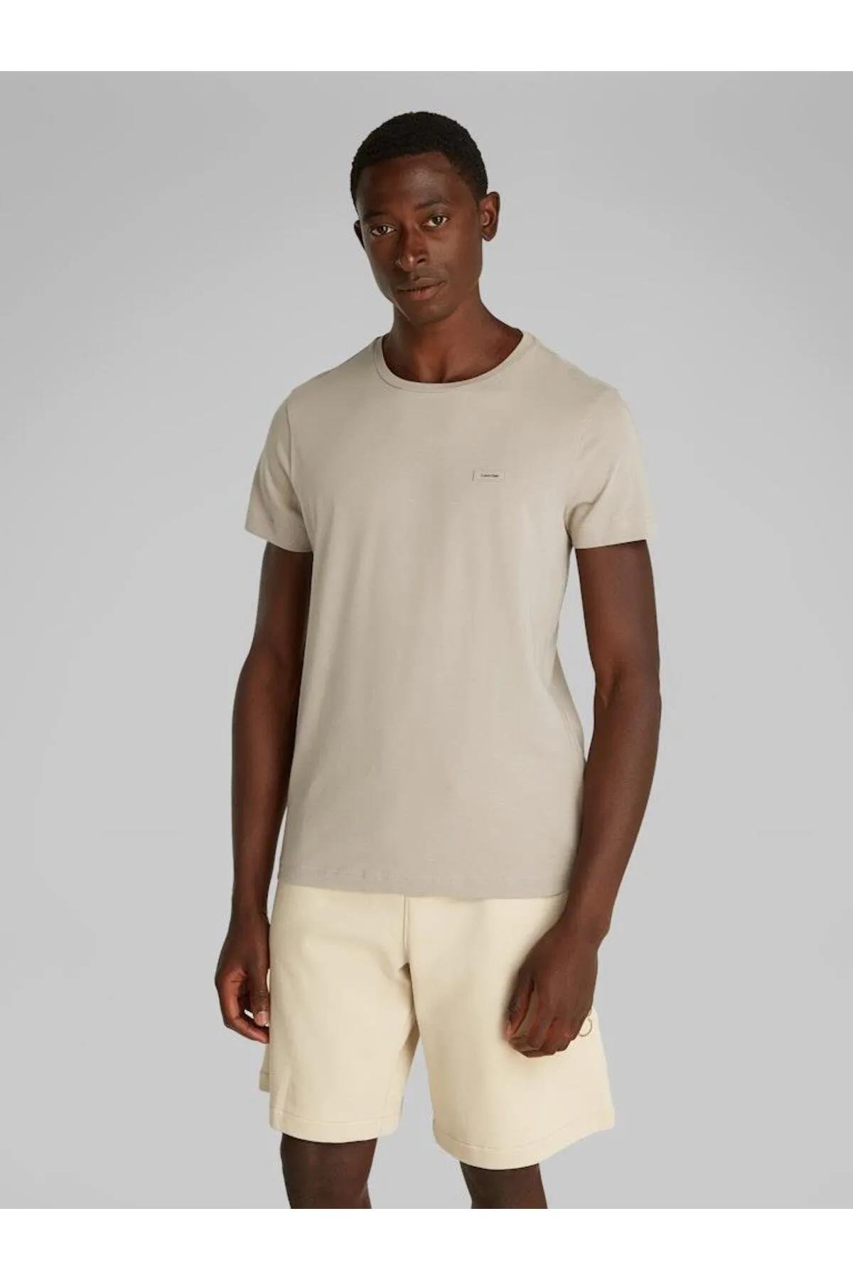 Calvin Klein Calvin Klein Erkek Marka Logolu Pamuklu Günlük Kullanım Gri T-Shirt K10K112724-PAH