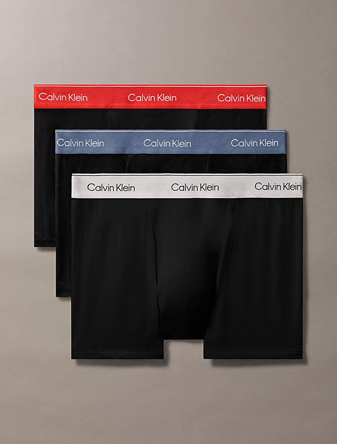 Calvin Klein Calvin Klein Erkek Pamuklu Normal Kalıp Logolu Elastik Bel Bantlı 3'lü Siyah Boxer LV00NB4286-VQO