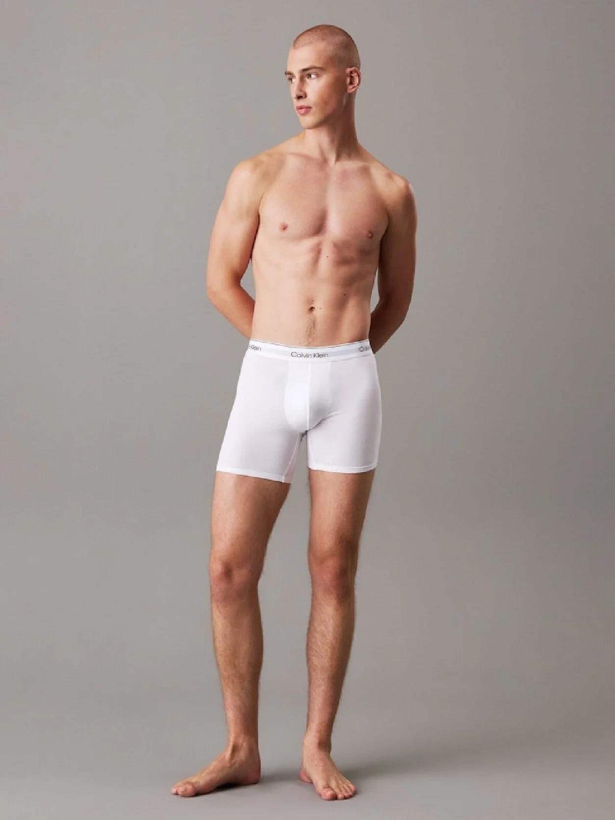 Calvin Klein Calvin Klein Erkek Pamuklu Beli Lastikli Slim Fit 3'lü Paket Beyaz Boxer LV00NB4394-100