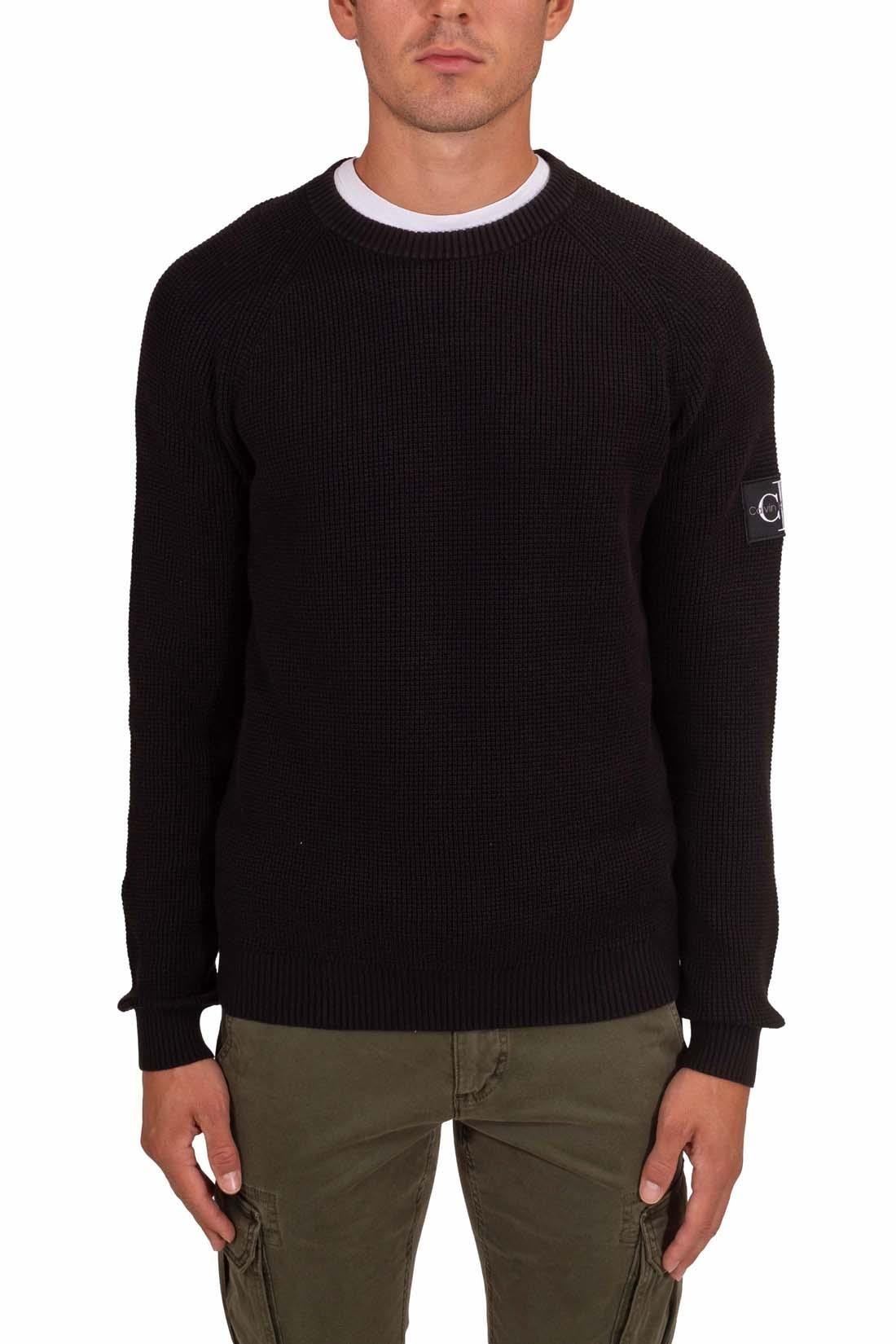 Calvin Klein Calvin Kleın Erkek Regular Fit Pamuklu Bisiklet Yaka Uzun Kollu Siyah Kazak J30J323989-BEH