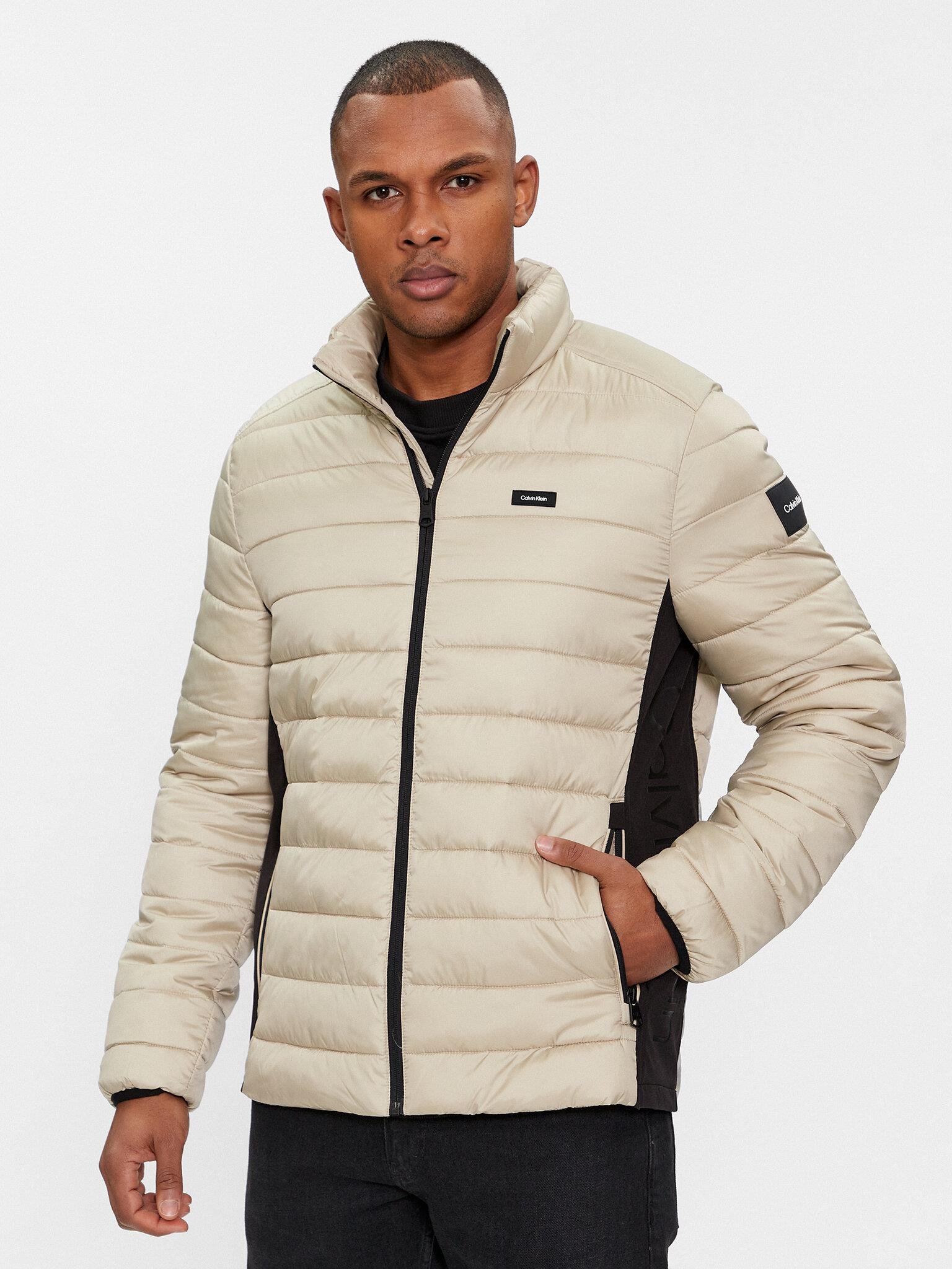 Calvin Klein Calvin Kleın Erkek Su Geçirmez Dik Yaka Şişme Ekru Mont K10K108291-LEB