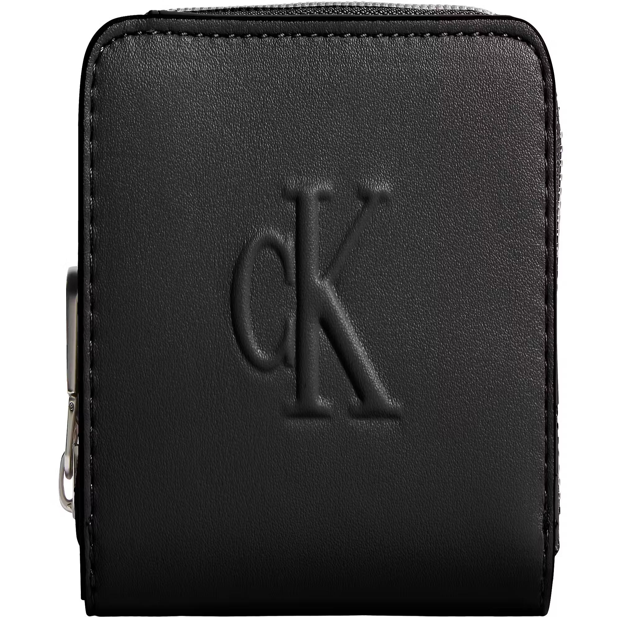 Calvin Klein Calvin Klein Kadın CK Yazı Detay Deri Fermuar Kapama Kart Ve Nakit Bölmeli Siyah Cüzdan LV04K1004G-UB1