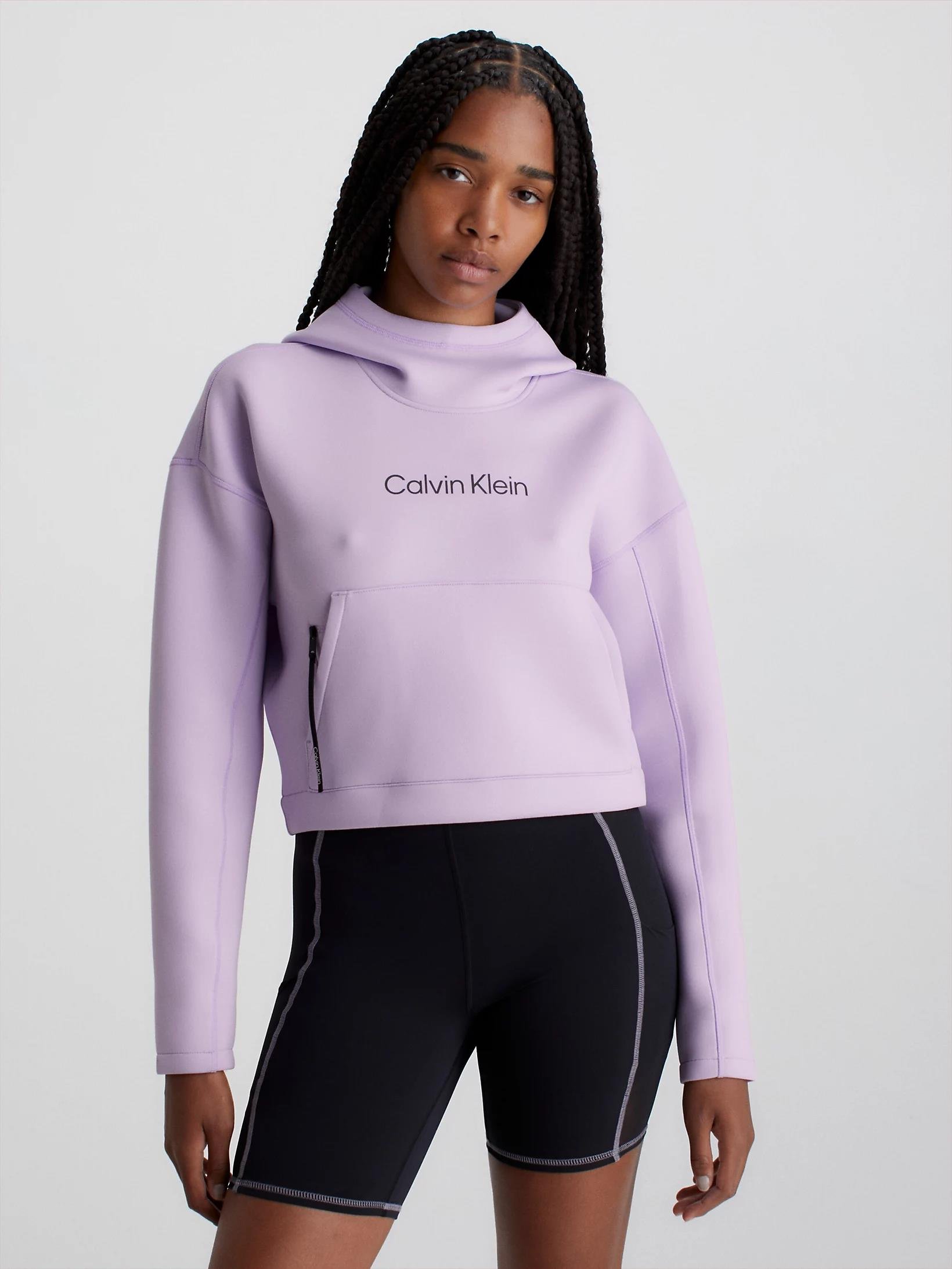 Calvin Klein Calvin Kleın Kadın Kapüşonlu Fermuar Kapamalı Uzun Kollu Mor Sweatshirt 00GWF3W325-SPI