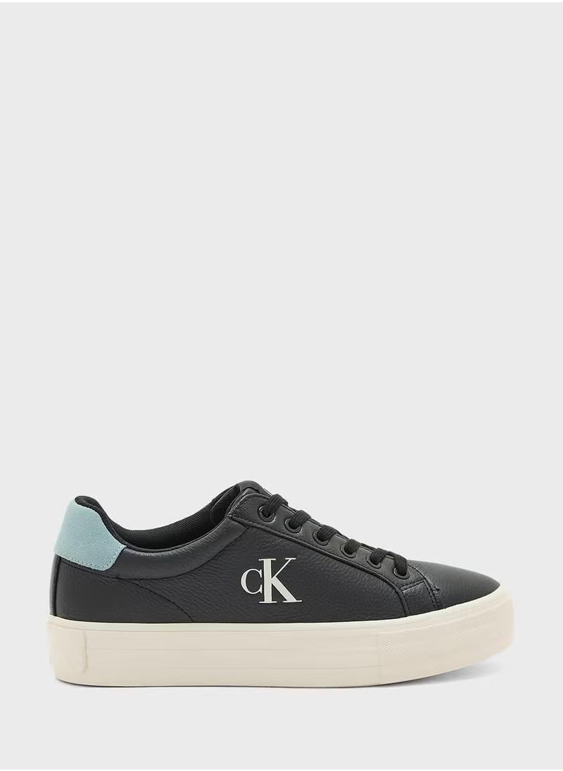 Calvin Klein Calvin Kleın Kadın Yüksek Rahat Taban Deri Siyah Sneaker YW0YW01669-0GX