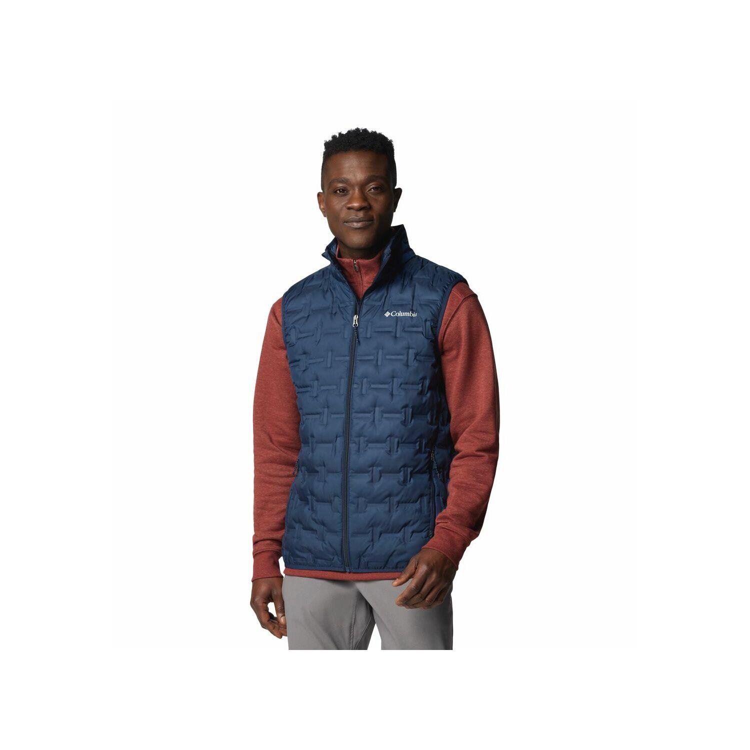 Columbia Columbia Erkek Dik Yaka Termal Yansıtıcılı Nefes Alabilen Kumaş Kolsuz Cepli Kaz Tüyü Lacivert YELEK 2086261-464