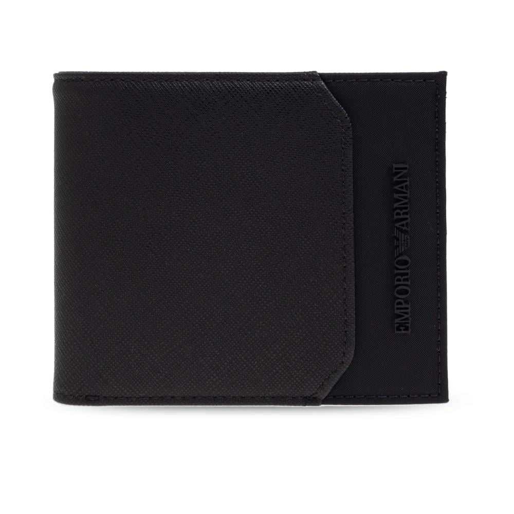 EMPORIO ARMANI Emporıo Armani Erkek Logo Kabartmalı Ekstra Kart Bölmeli Siyah Cüzdan EM001792 AF13670-UC001