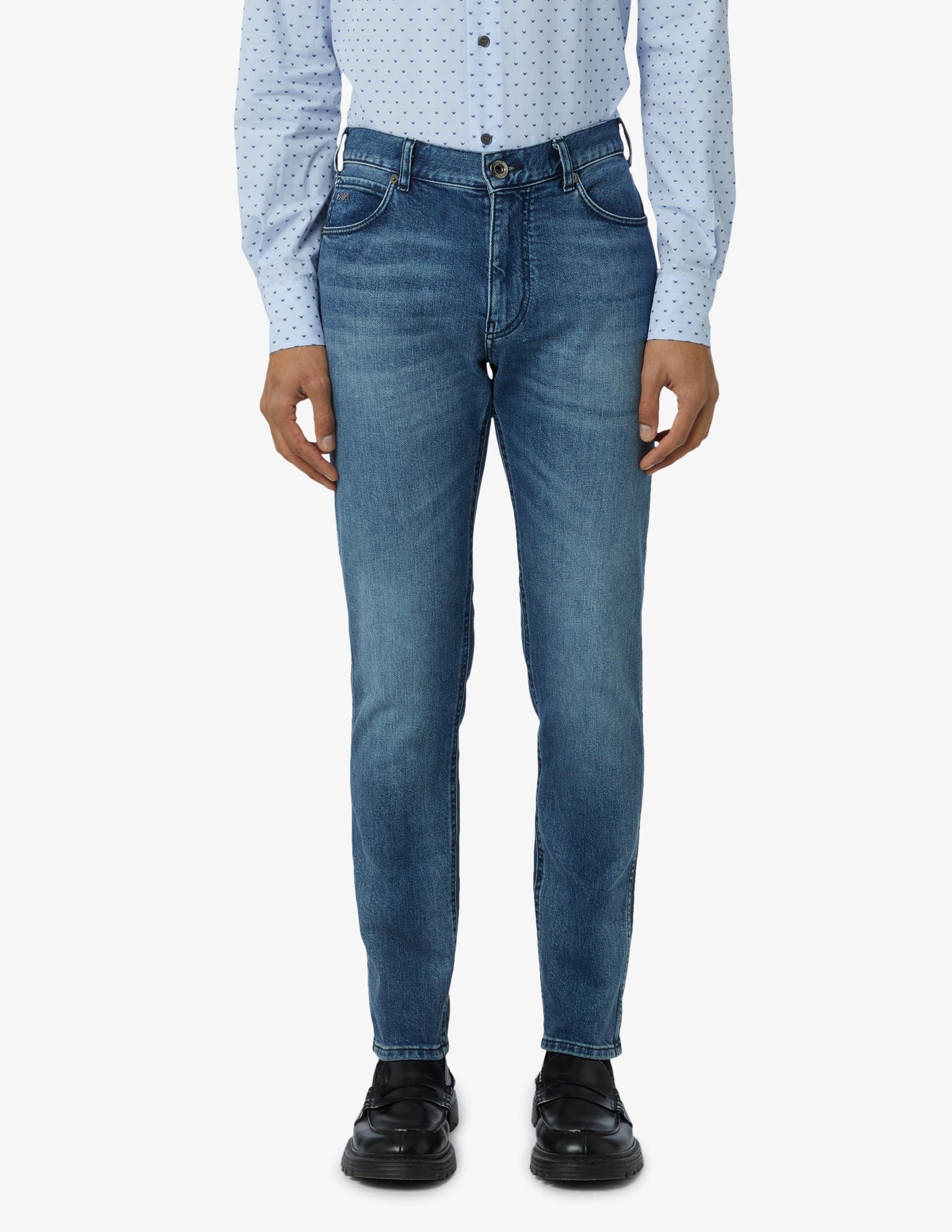Emporio Armani Emporıo Armani Erkek Logolu 5 Cepli Denim Mavi Jeans 3R1J16 1D0FZ-0942