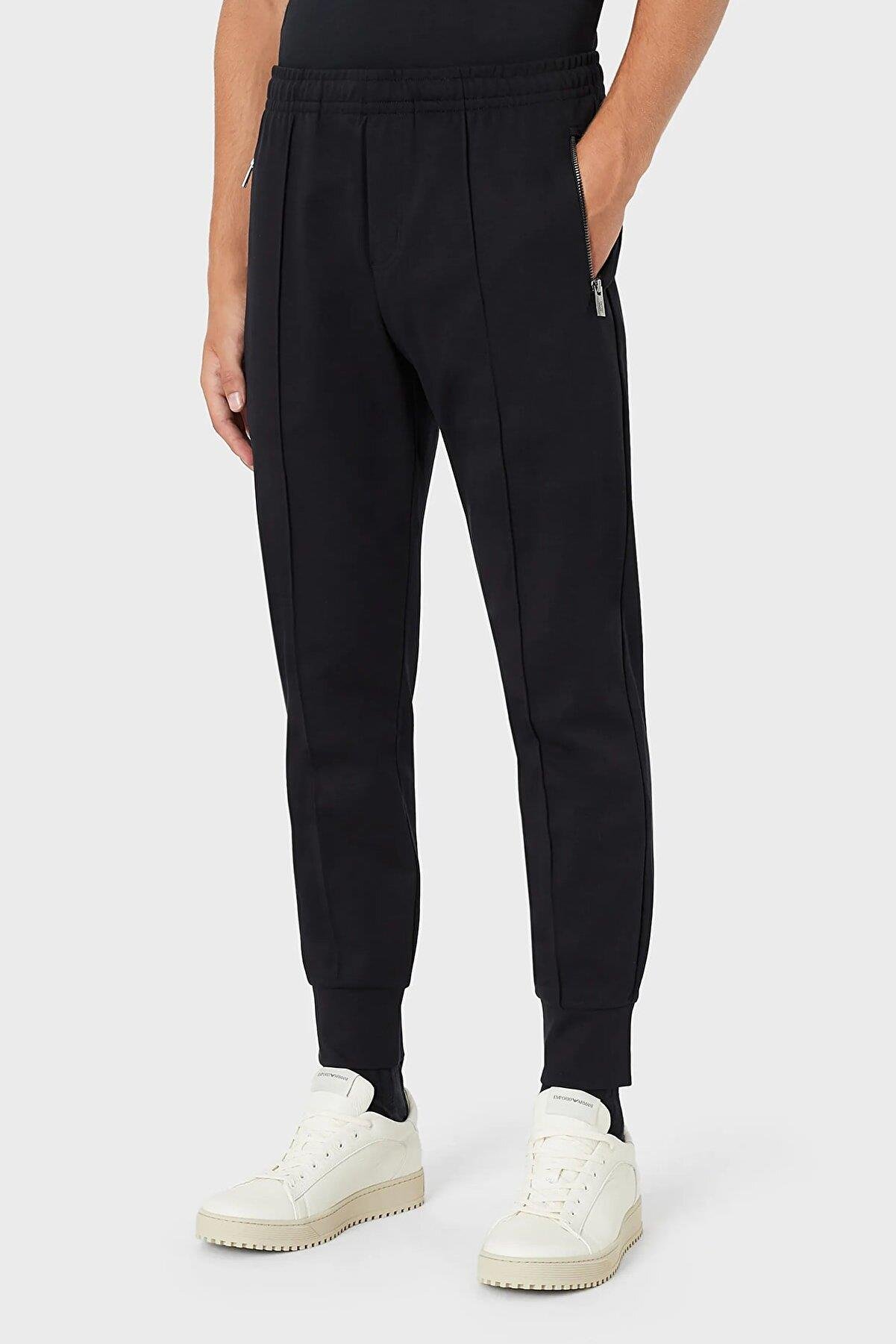 Emporio Armani Emporıo Armani Erkek Marka Logo Detaylı Lastik Bel ve Bilek Lacivert Pantolon 8N1P72 1JBTZ-0920