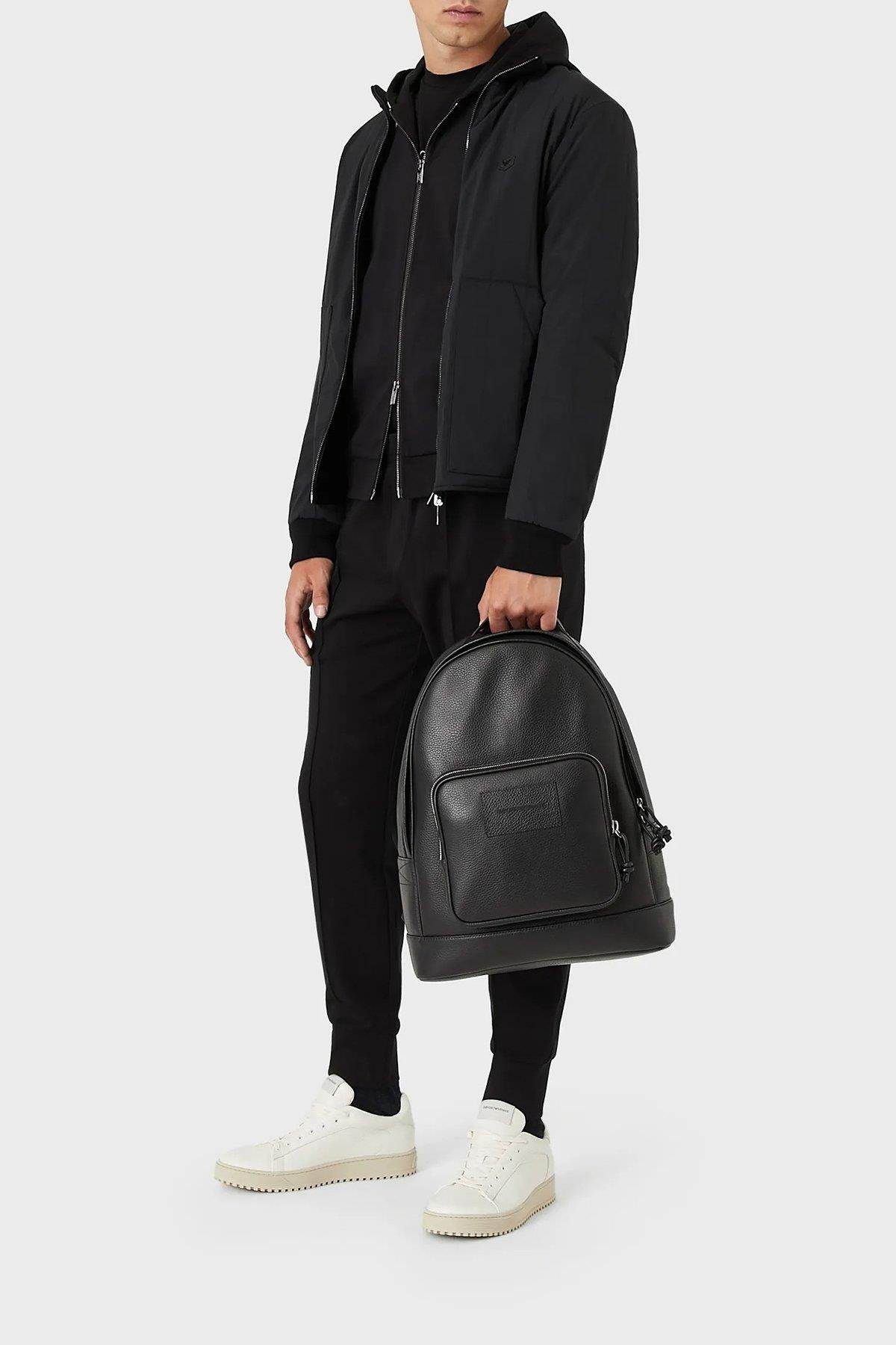 Emporio Armani Emporıo Armani Erkek Marka Logo Detaylı Lastik Bel ve Bilek Siyah Pantolon 8N1P72 1JBTZ-SIY