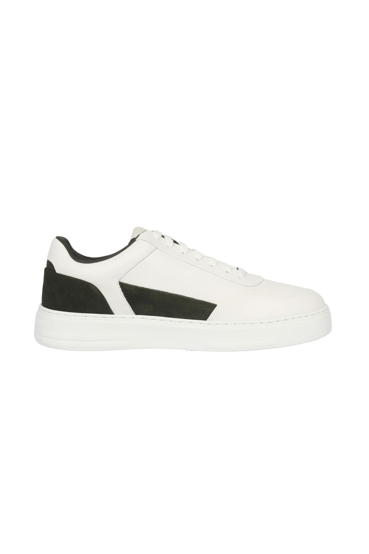 Emporio Armani Emporıo Armani Erkek Marka Logolu Bağcıklı Kaydırmaz Tabanlı Günlük Beyaz Sneaker X4X645 XN958-T439