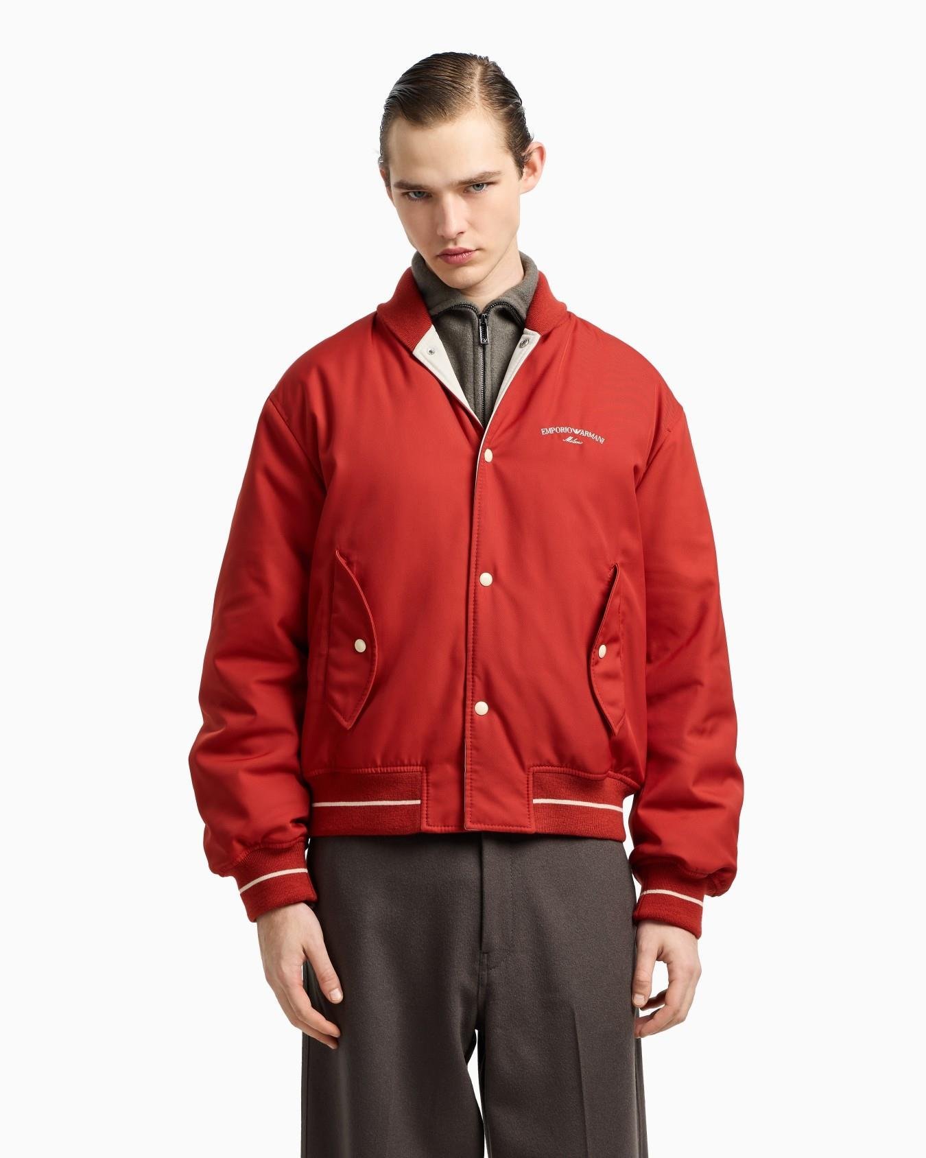 Emporio Armani Emporıo Armani Erkek Uzun Kol Düğme Kapama Sırt Bölümde İşlemeli Logo Kırmızı Ceket EM003124 AF18264-U5035