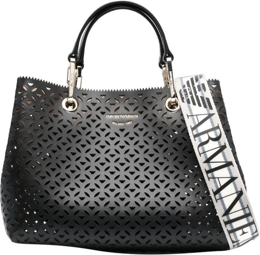 Emporio Armani Emporıo Armani Kadın Marka Logo Detaylı Fermuarlı Çok Cepli Siyah Omuz Çantası Y3D166 YVX3A-80535