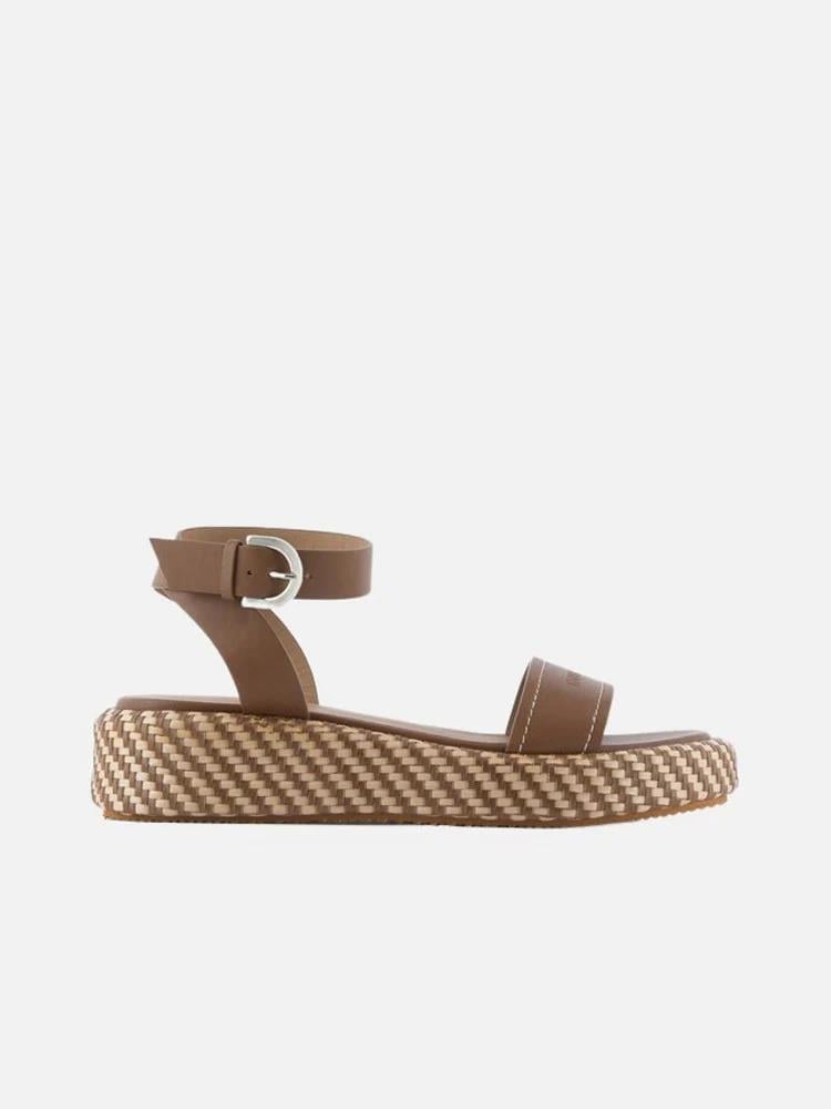 Emporio Armani Emporıo Armani Kadın Normal Taban Bantlı Bagcığı Tokalı Kahverengi Sandalet X3P784 XN268-R173