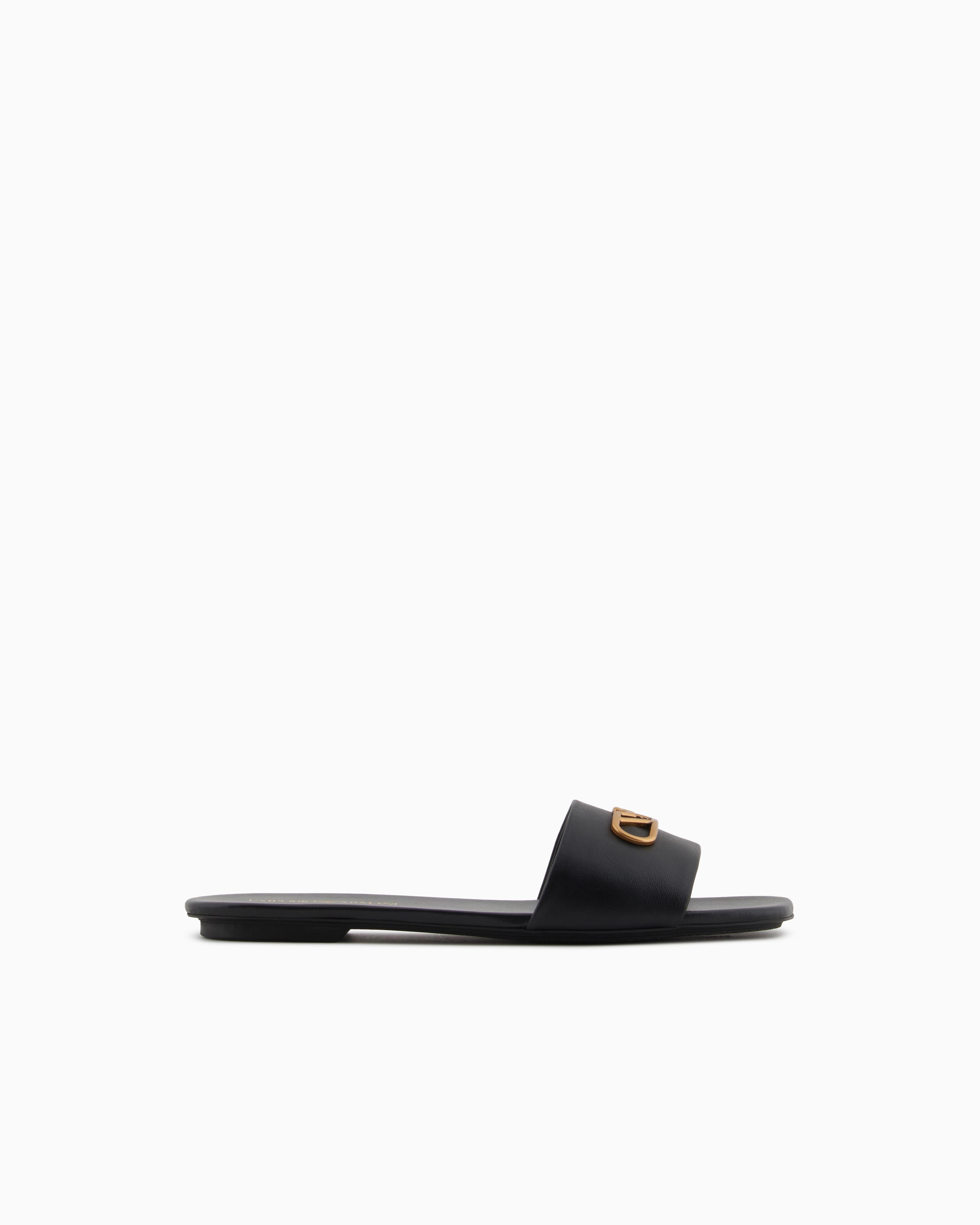 EMPORIO ARMANI Emporıo Armani Kadın Tek Kalın Bantlı Düz İnce Taban Siyah Terlik X3P846 XF271-00002