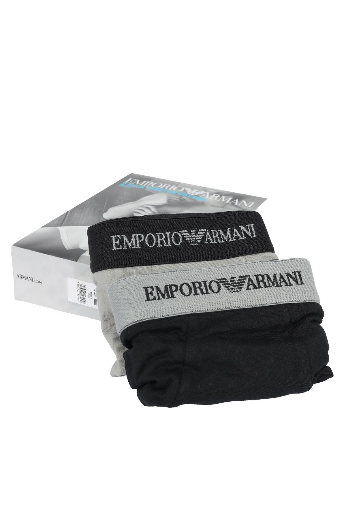 Emporio Armani Emporıo Body Erkek Pamuklu Logolu Lastikli Normal Bel Siyah Boxer CC717 111210-320