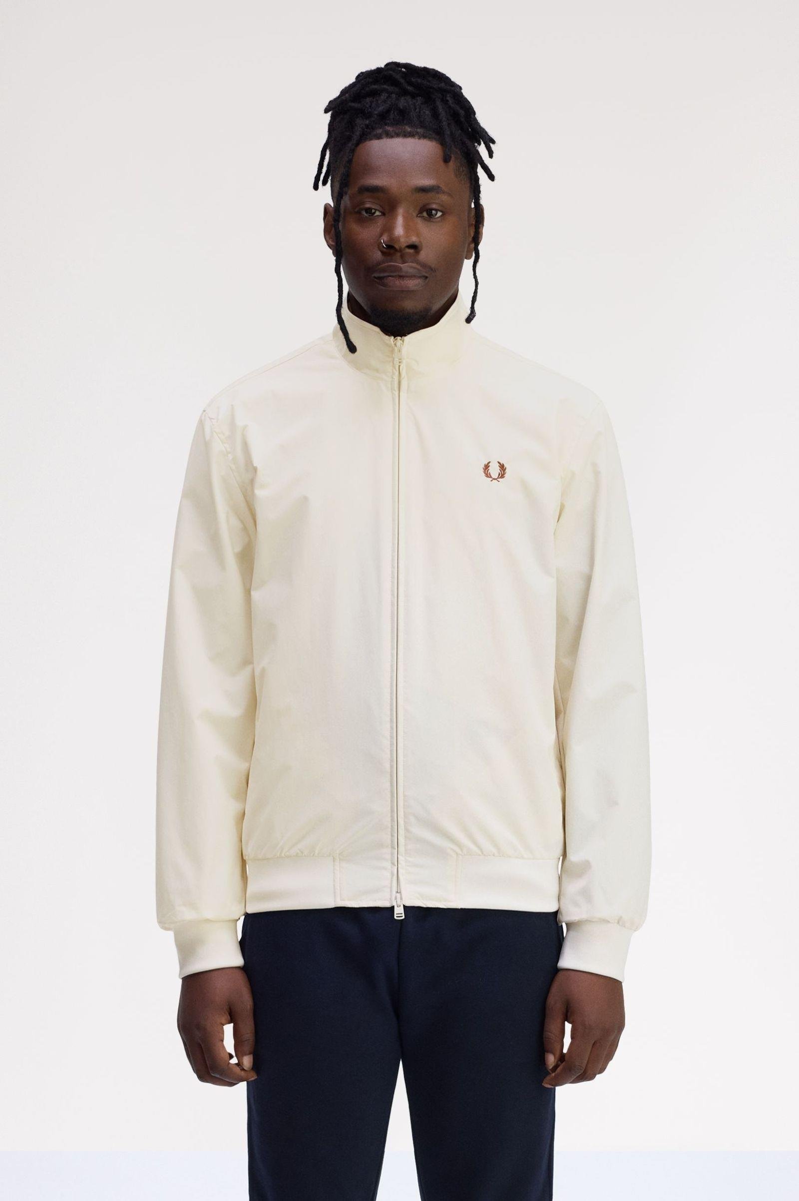 Fred Perry Fred Perry Unısex Dik Yaka Fermuar Kapamalı Sol Gögüs Defne Çelenkli Ekru Ceket J2660-560