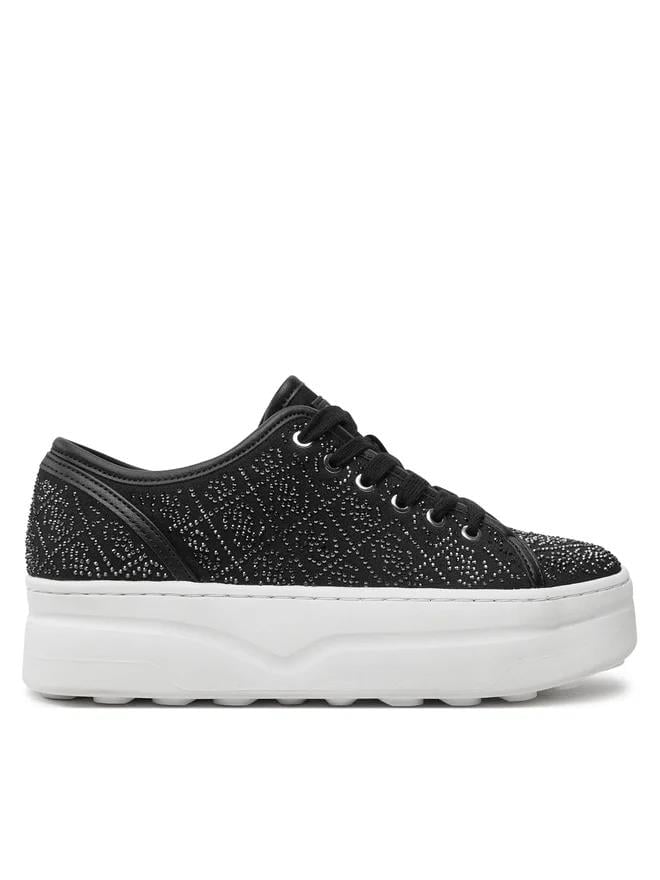 GUESS GUESS Kadın Marka Logolu Rahat Siyah Sneaker FLTQEN FAL12-BLACK