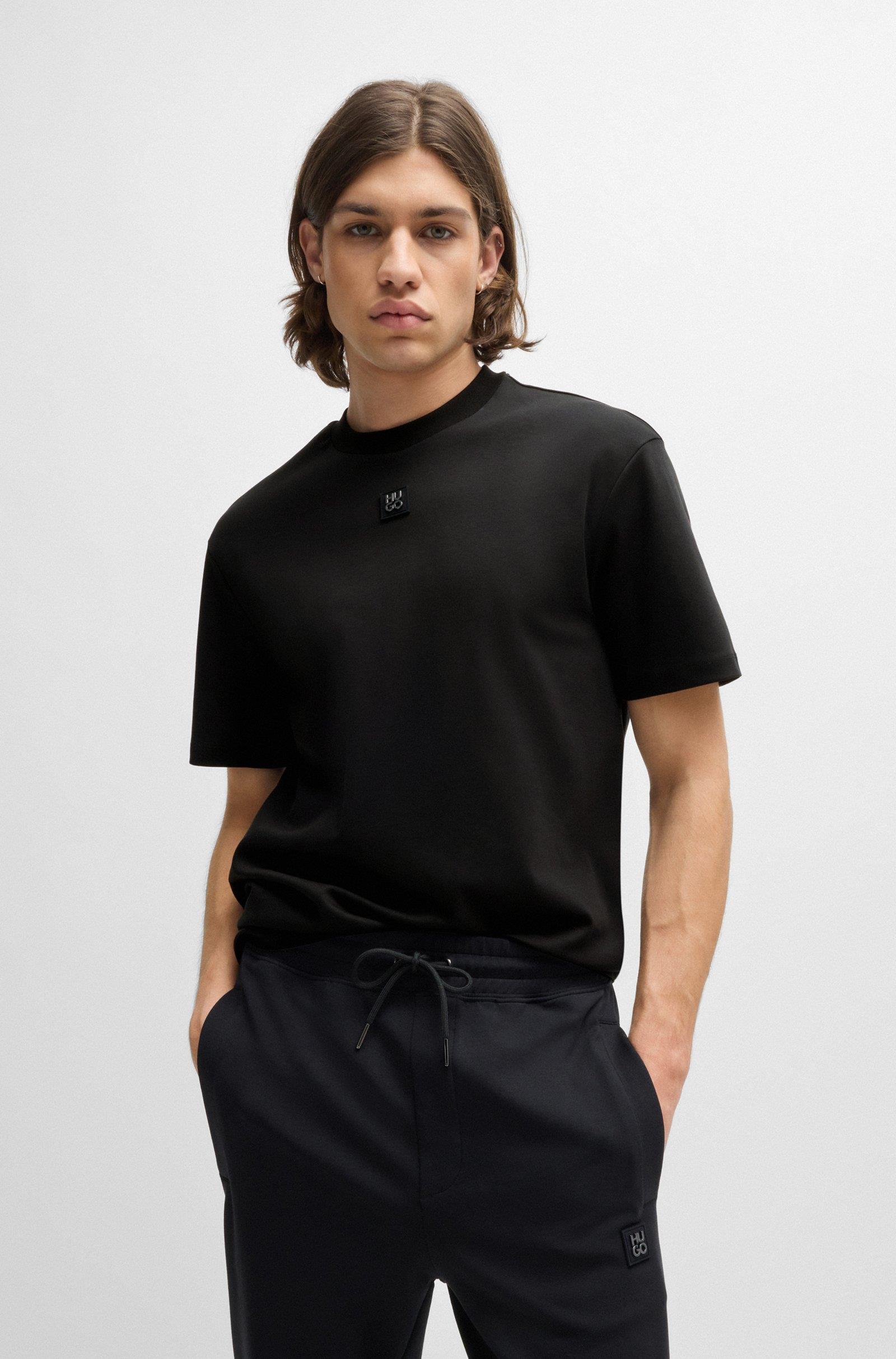 HUGO HUGO Erkek Sıfır Yaka Marka Logolu Siyah T-Shirt 50505201-001