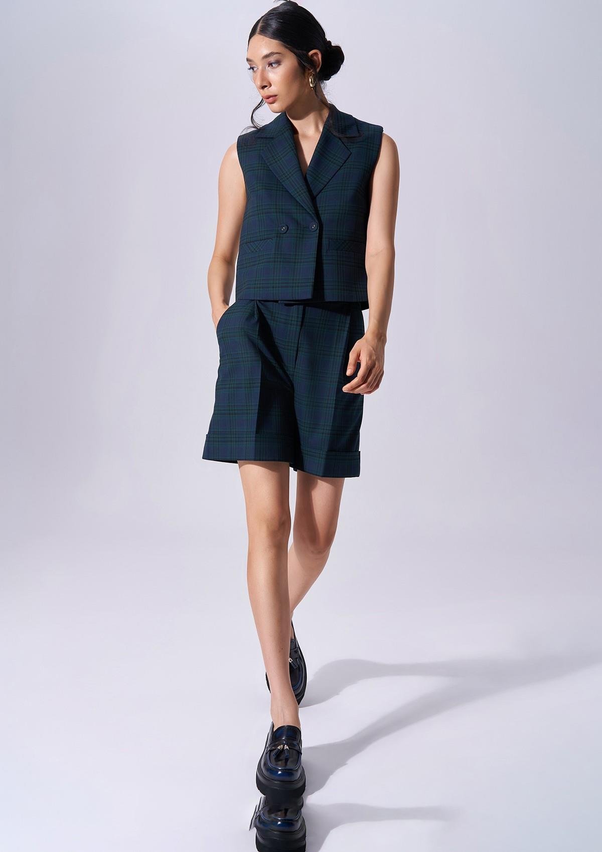 Naar Naar Kadın Kemer Detaylı Yüksek Belli Uzun Yeşil Şort NAAR91404-ORİGİNAL