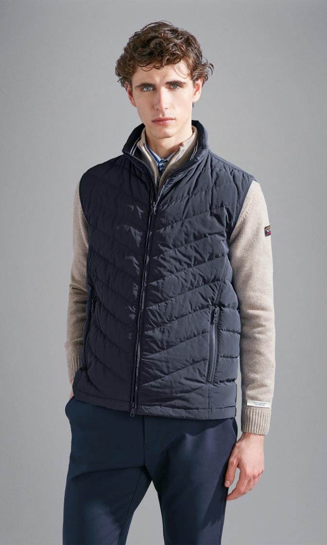 Paul Shark Paul Shark Erkek Düz Model Kolsuz Fermuar Kapamalı Lacivert Yelek 14312642-013