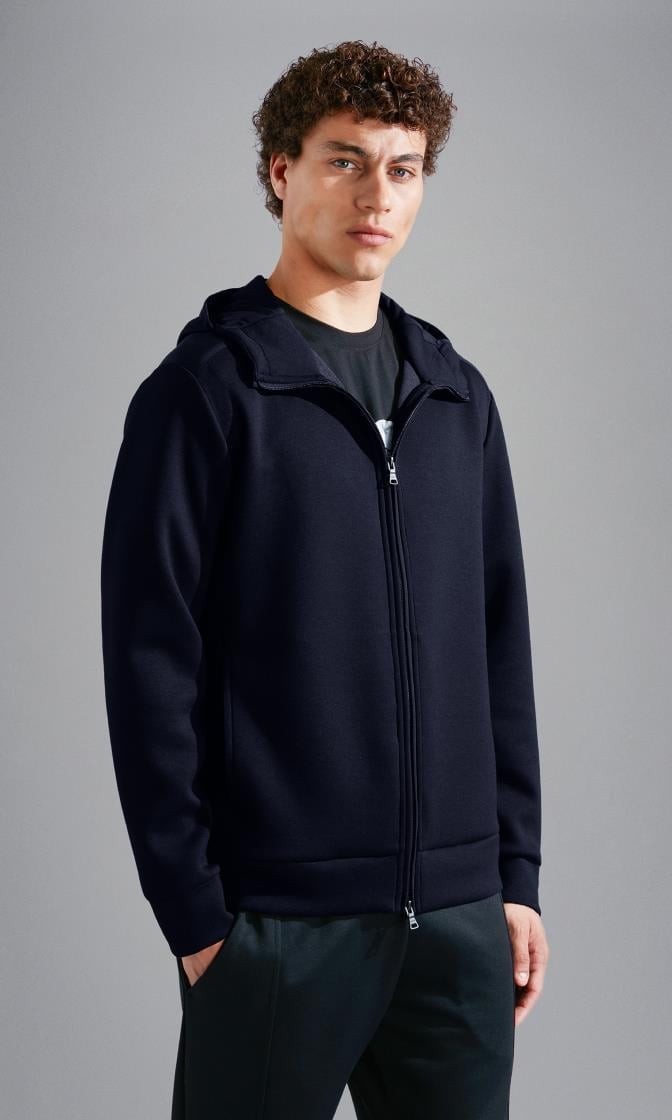 Paul Shark Paul Shark Erkek Kapşonlu Yaka Fermuarlı Uzun Kollu Lacivert Sweatshirt 14311867-050
