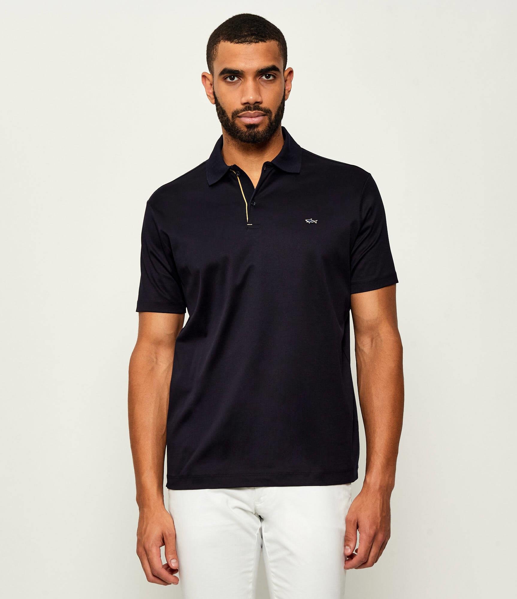 Paul Shark Paul Shark Erkek Kısa Kollu Polo Yaka Düğme Kapamalı Mavi-Gold Polo Yaka T-Shirt 15311726-50E