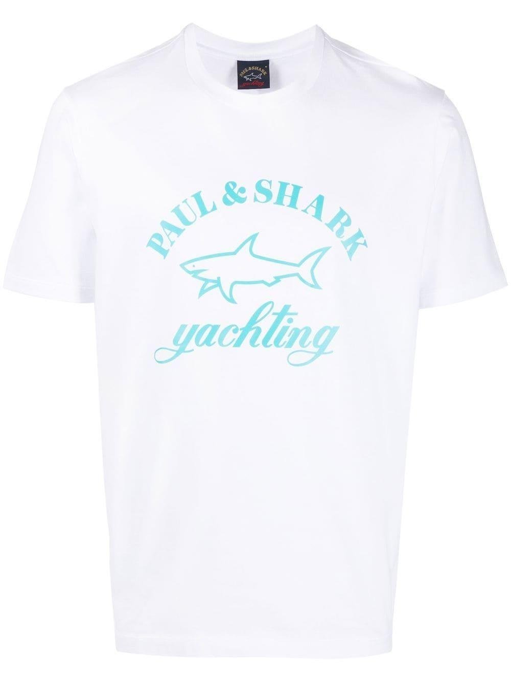 Paul Shark Paul Shark Erkek Marka Logo Detaylı Regular Fit Kısa Kollu Beyaz T-Shirt 23411015-010