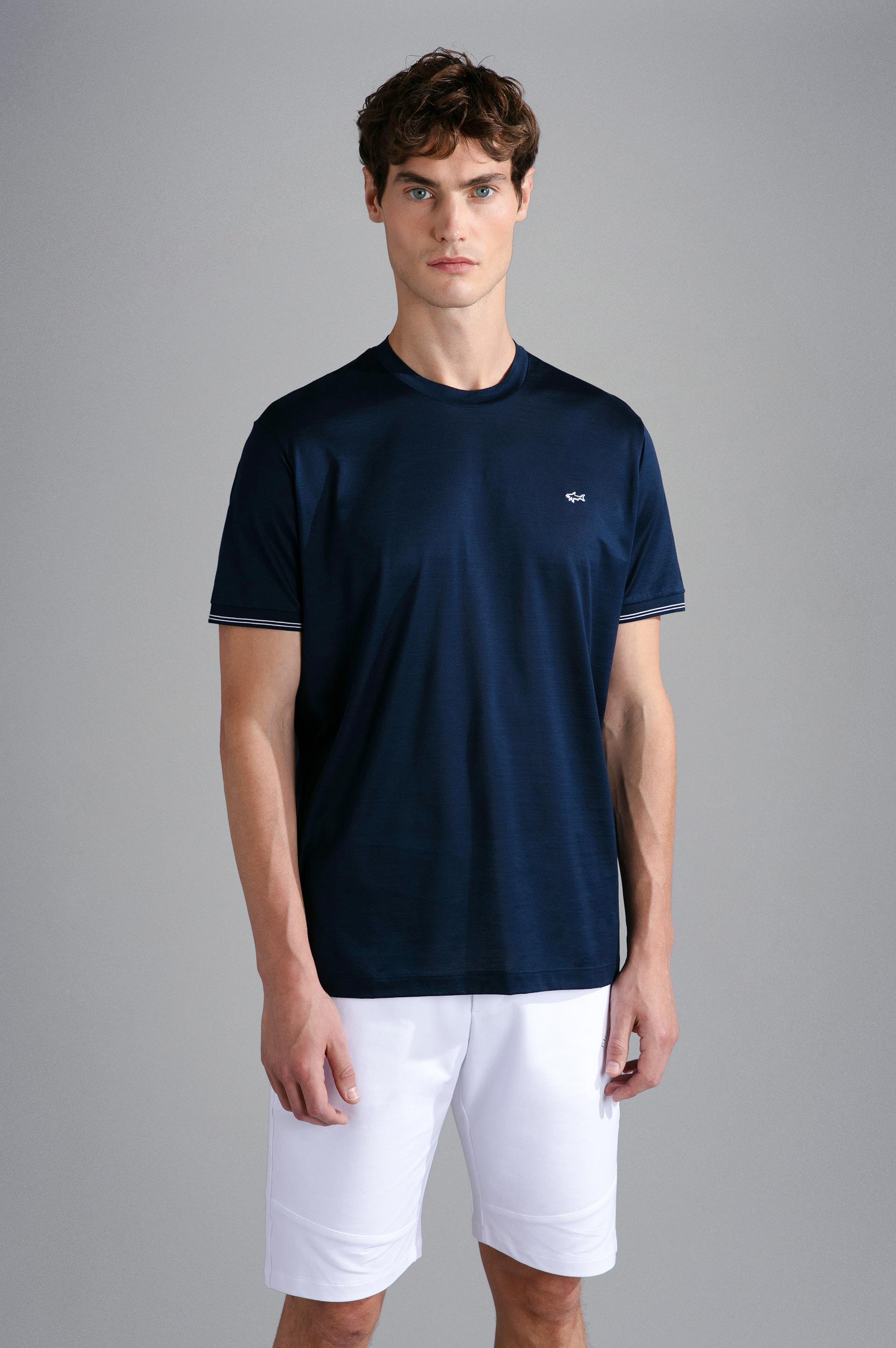 Paul Shark Paul Shark Erkek Marka Logolu Pamuklu Normal Kalıp Günlük Lacivert T-Shirt 24411015-013