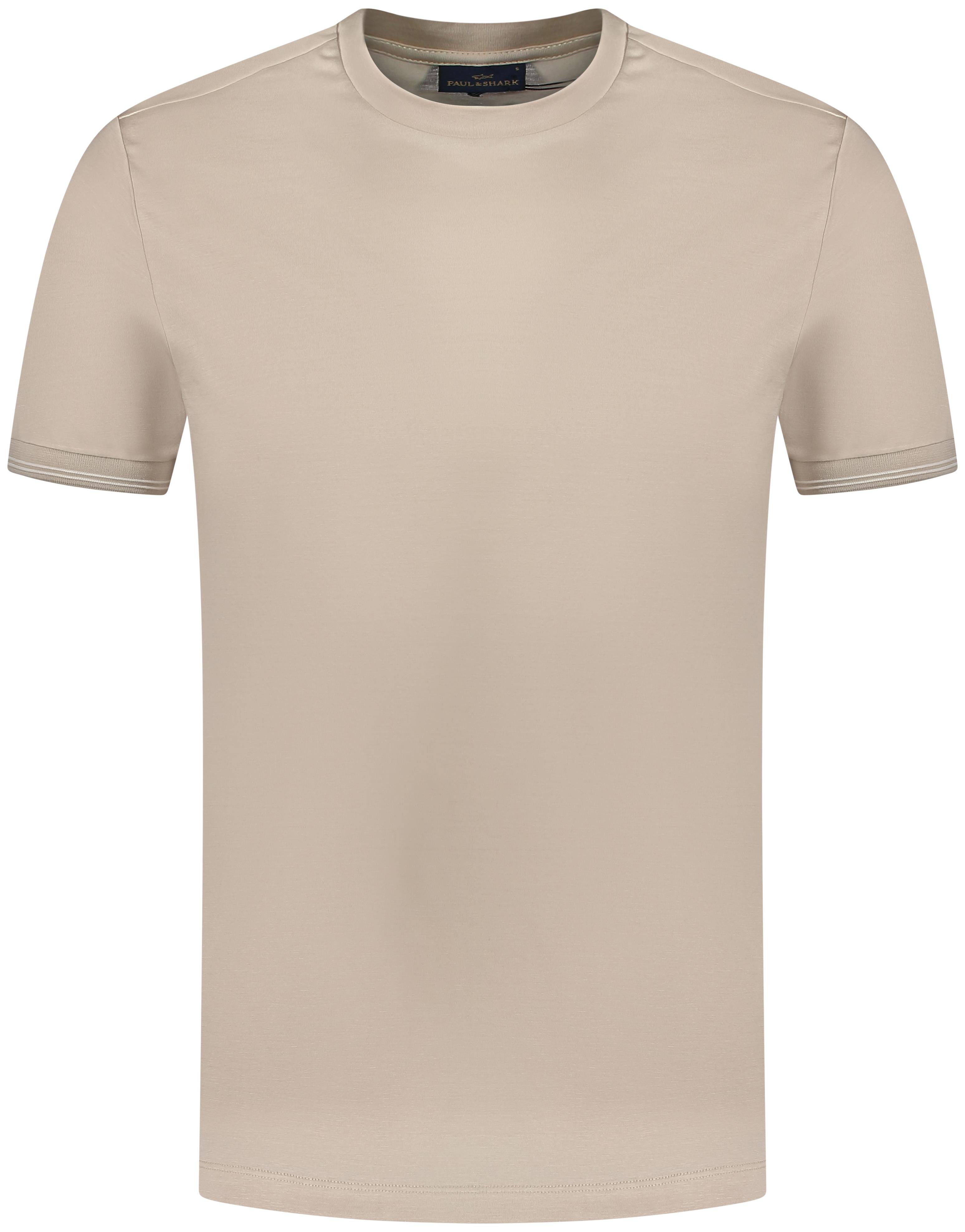 Paul Shark Paul Shark Erkek Marka Logolu Pamuklu Normal Kalıp Günlük Bej T-Shirt 24411015-029