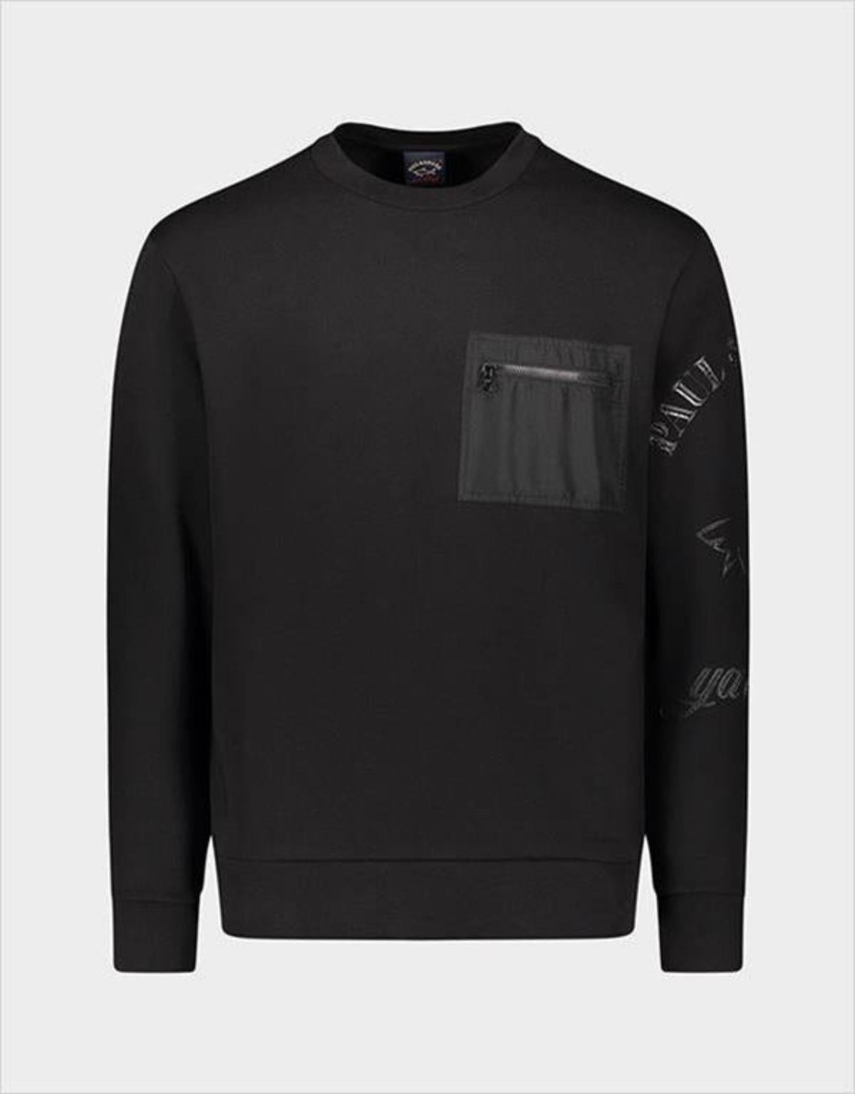 Paul Shark Paul Shark Erkek Marka Logo Detaylı Regular Fit Uzun Kollu Siyah Sweatshirt 12311821-011