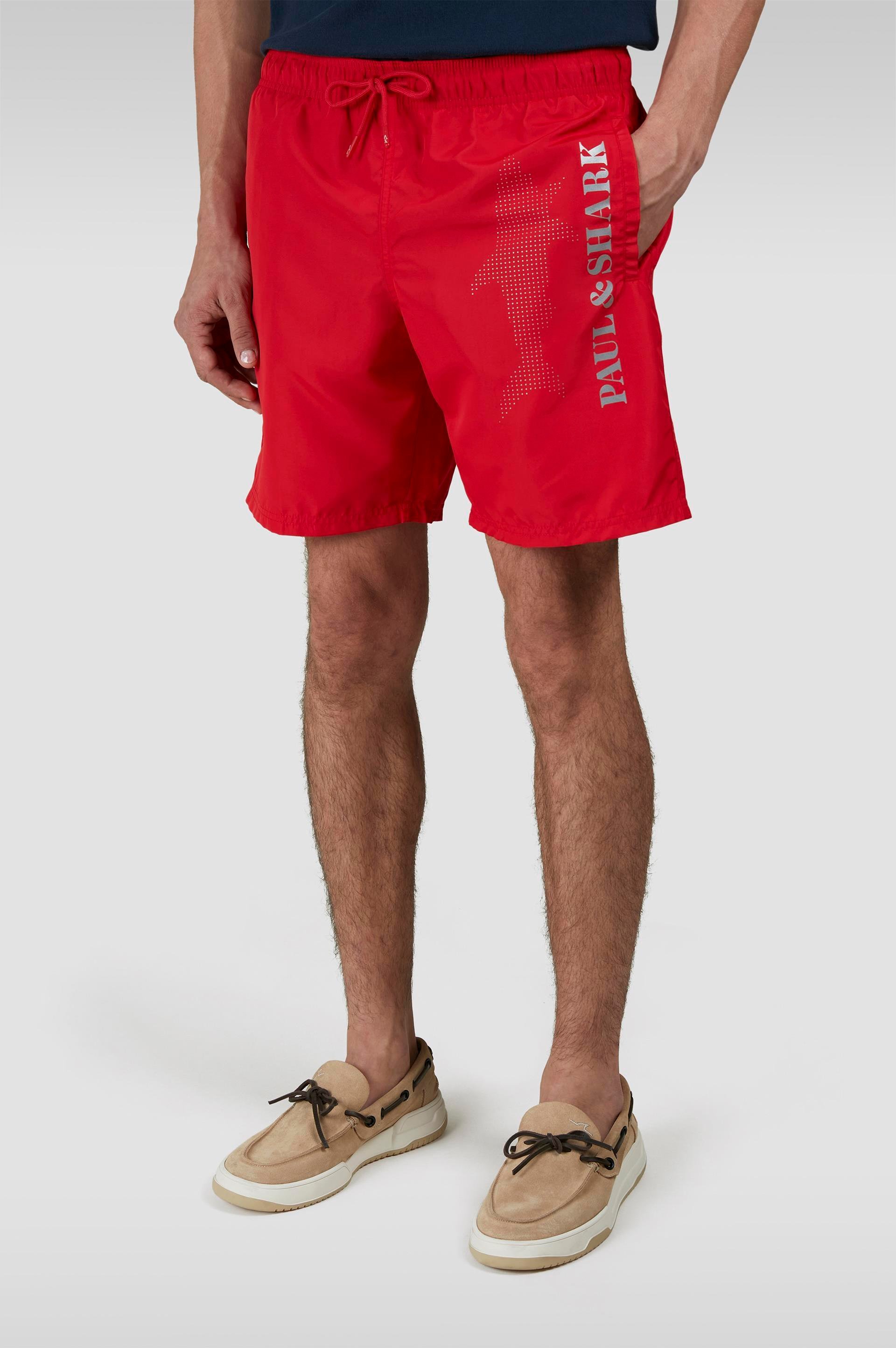 Paul Shark Paul Shark Erkek Normal Kesim Cepli Shark Logolu Kırmızı Deniz Şortu 25415060-577