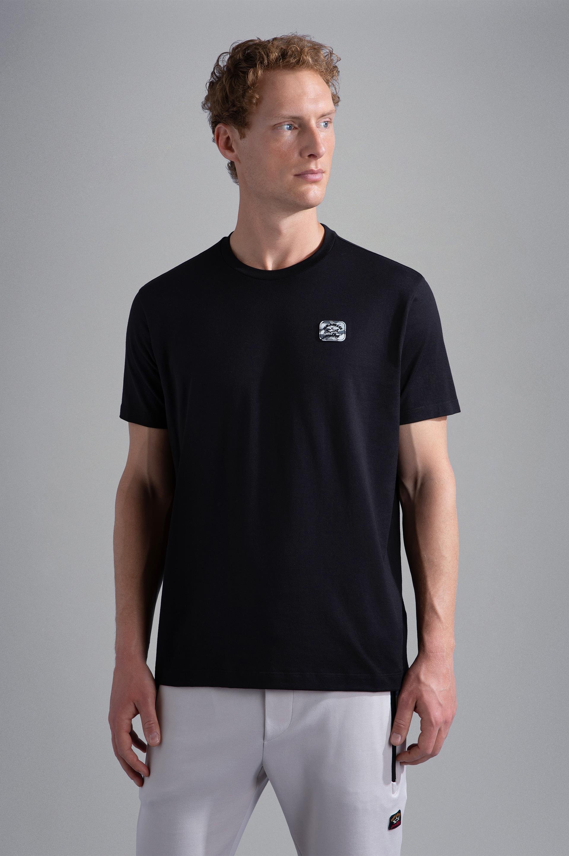 Paul Shark Paul Shark Erkek Pamuklu Marka Logolu Yuvarlak Yaka Siyah T-Shirt 13311652-011