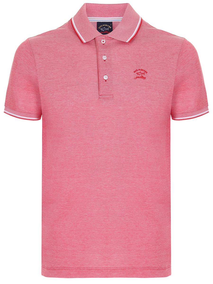 Paul Shark Paul Shark Erkek Polo Yaka Düğme Kapamalı Kısa Kollu Kırmızı Büyük Beden Polo Yaka T-Shirt 21411218A-577